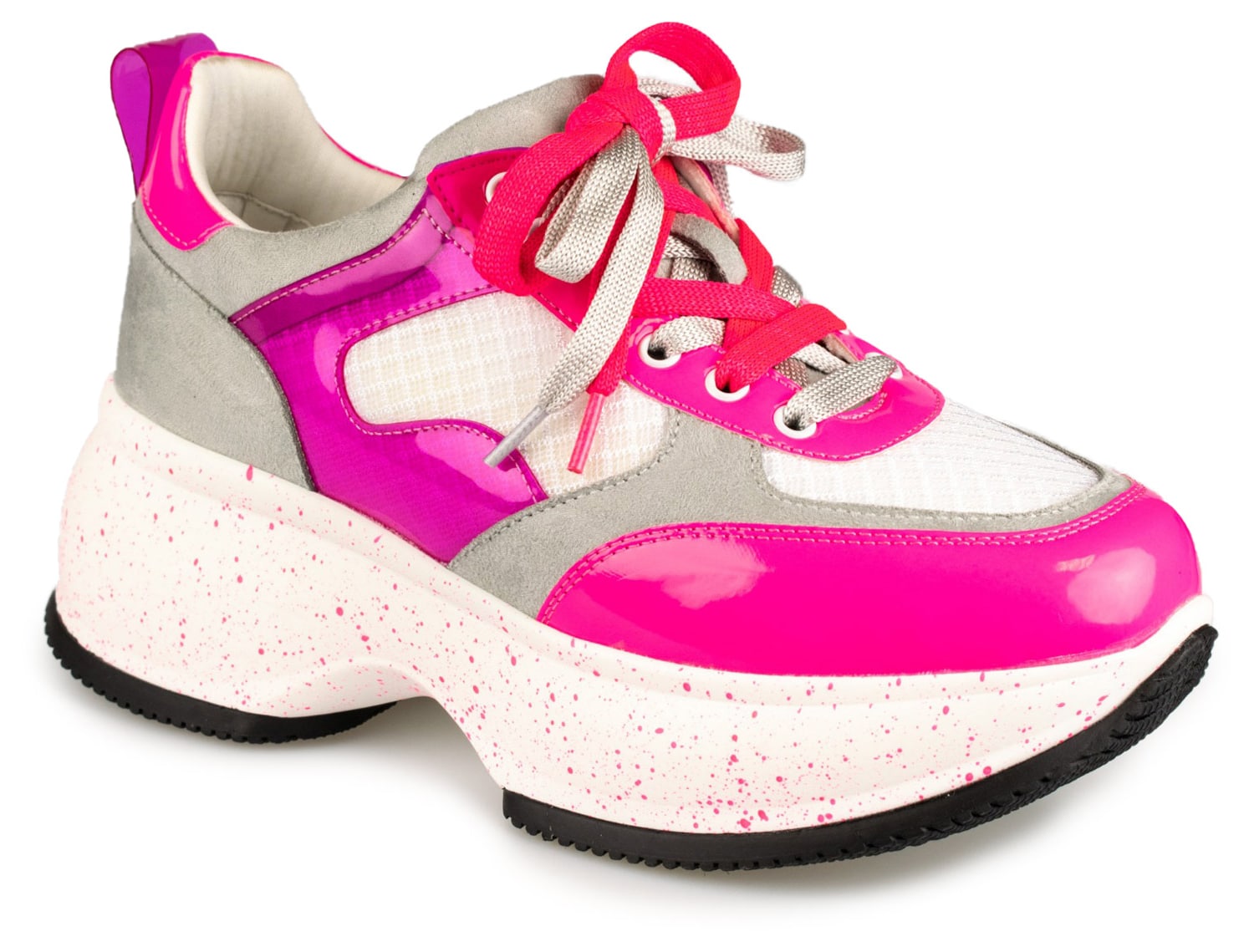 Gryxx bílo-růžové tenisky na platformě White Fushi