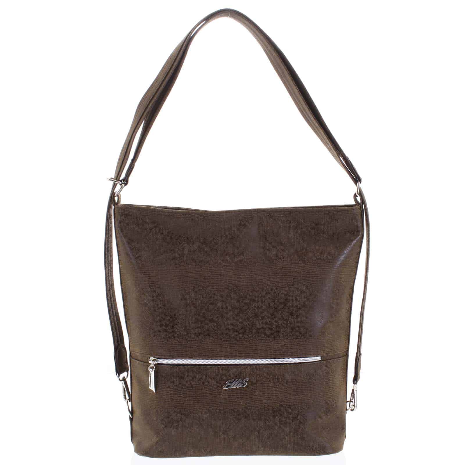 Módní dámská kabelka batoh hnědá se vzorem - Ellis Patrik hnědá