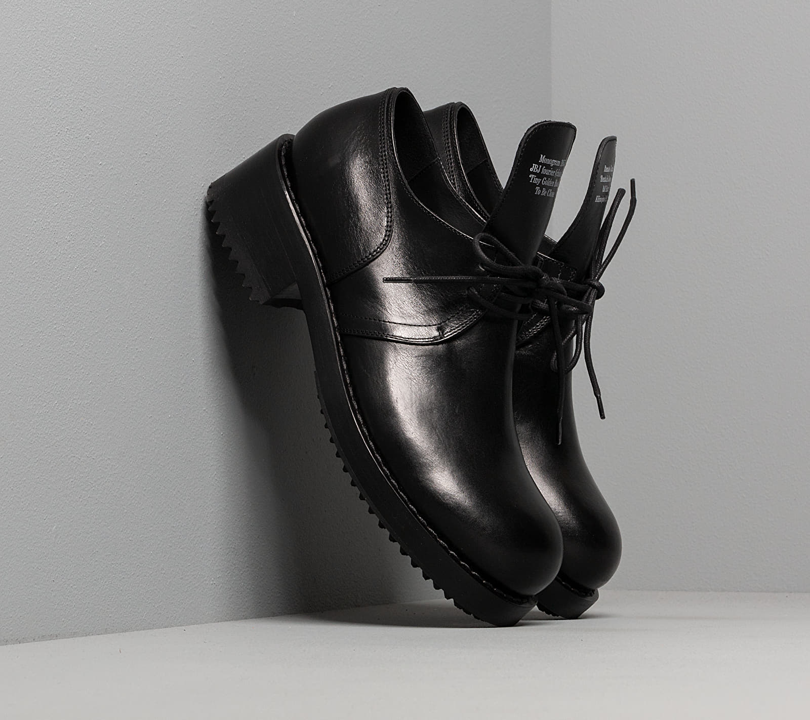 Raf Simons Laced Up Shoe Men Black Cow Leather 42