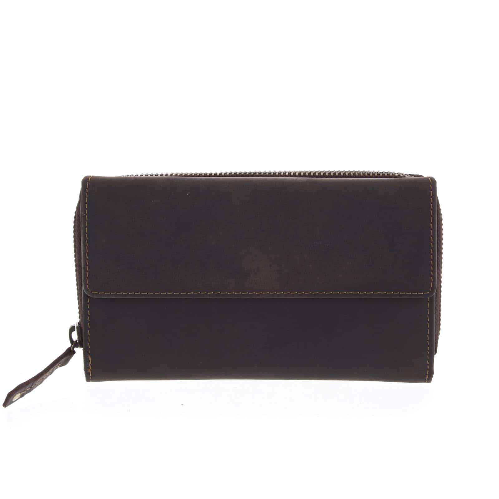 Dámská kožená peněženka tmavě hnědá - Tomas Menmaiya hnědá