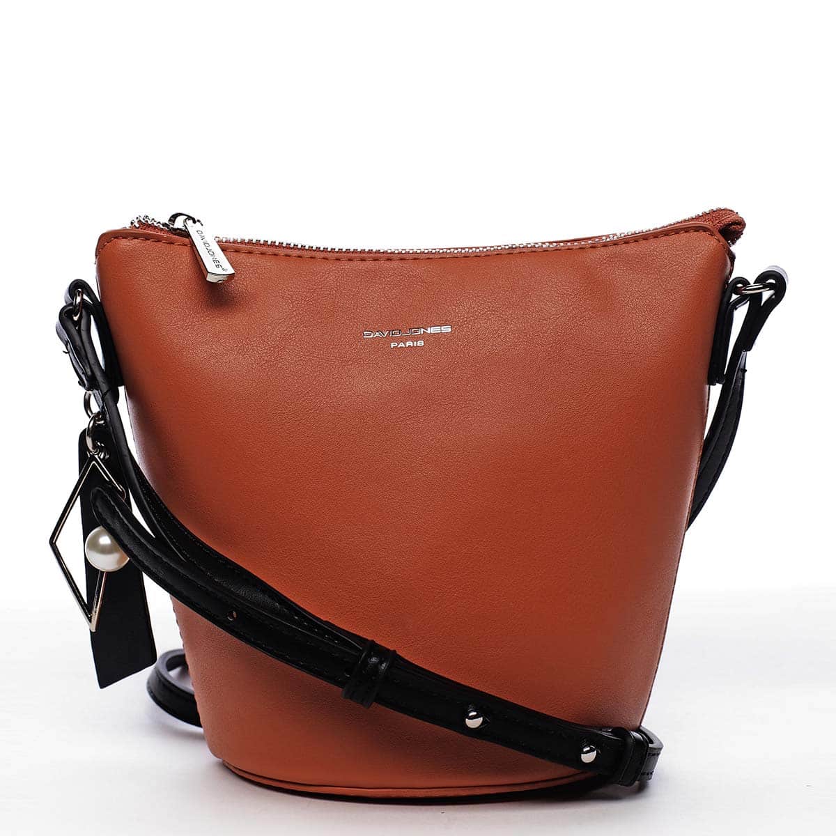 Dámská crossbody kabelka lososově oranžová - David Jones Misahy oranžová