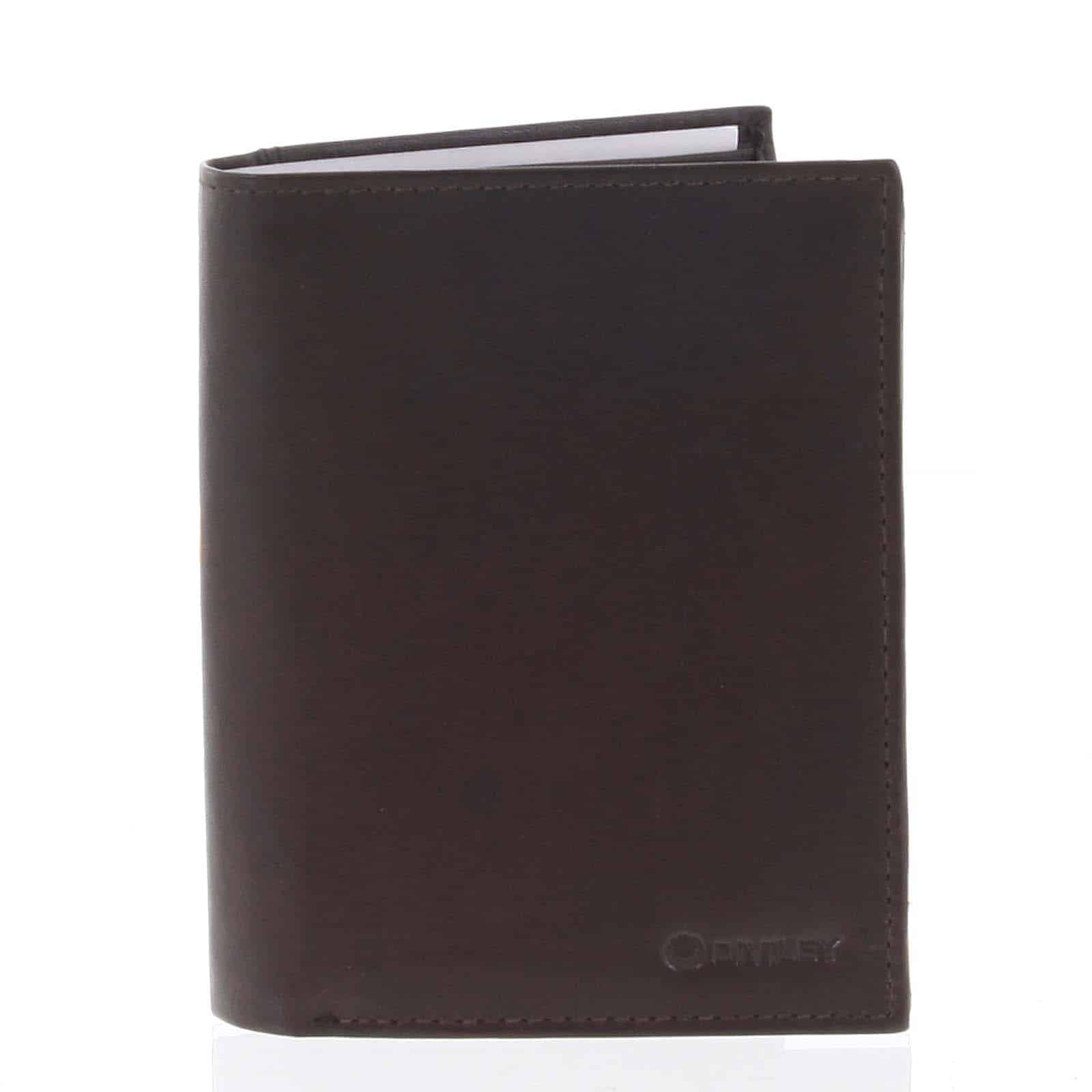 Pánská pevná kožená peněženka hnědá - Diviley Kainat hnědá