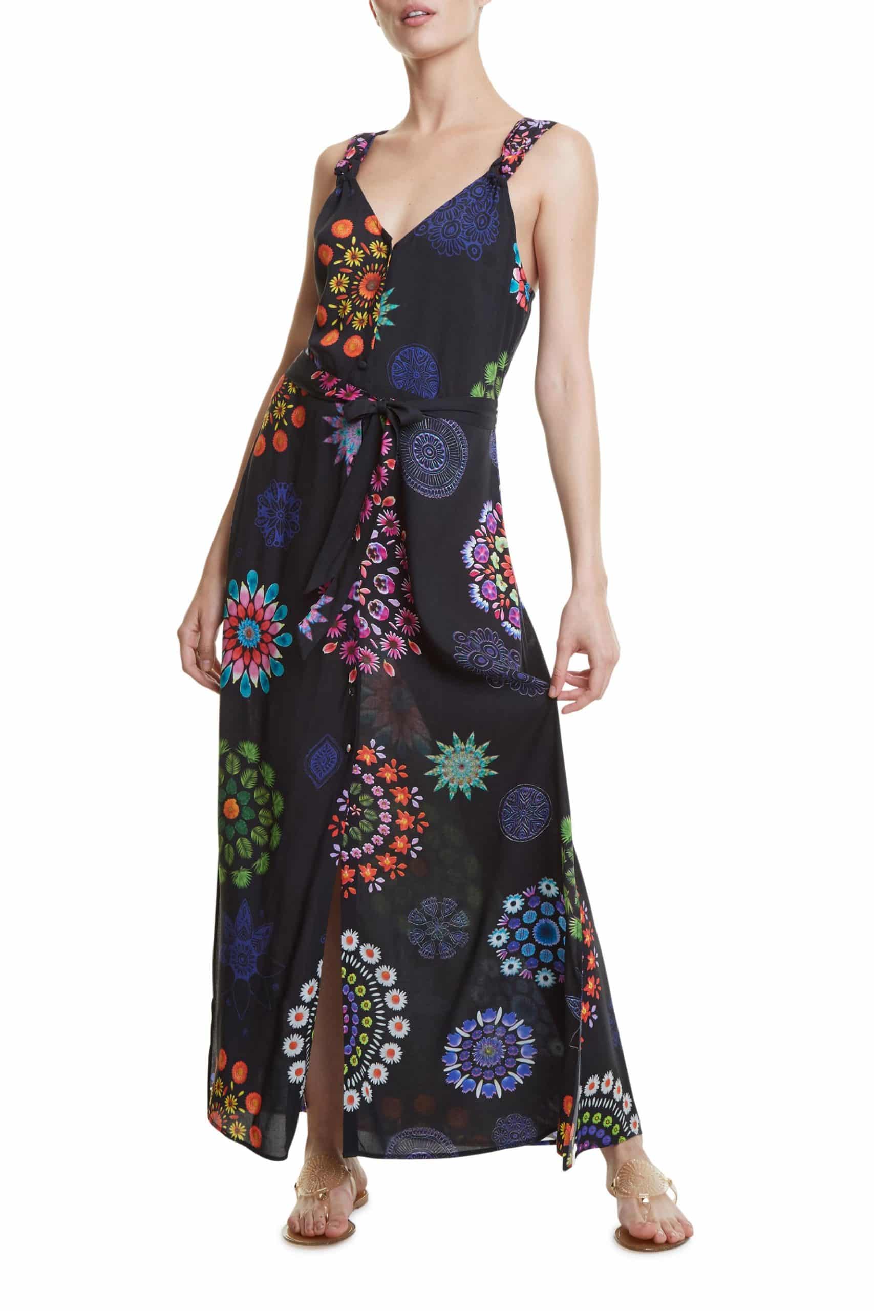 Desigual černé maxi šaty Vest Fiji