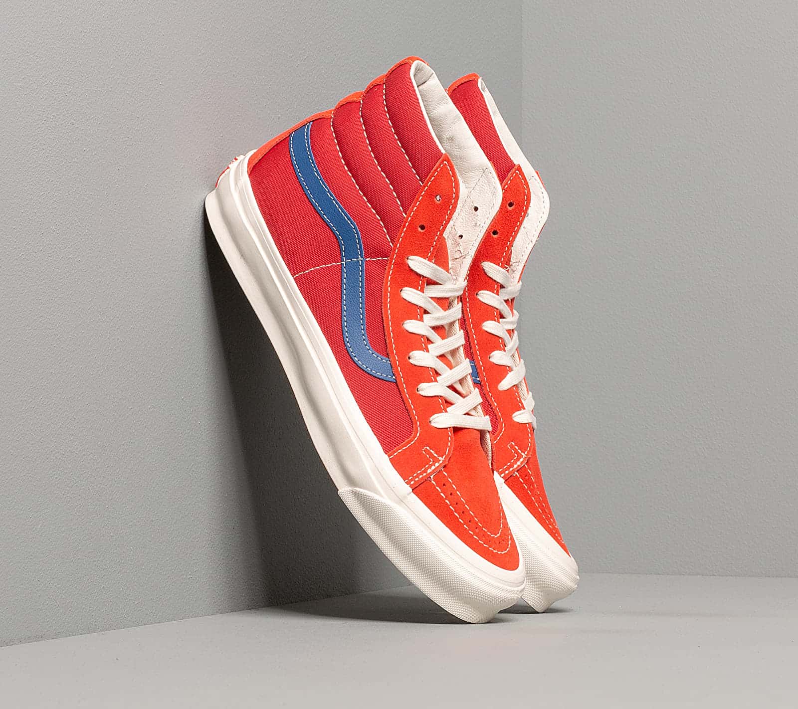 Vans OG Sk8-Hi LX (Suede/ Canvas) Red/ Blue