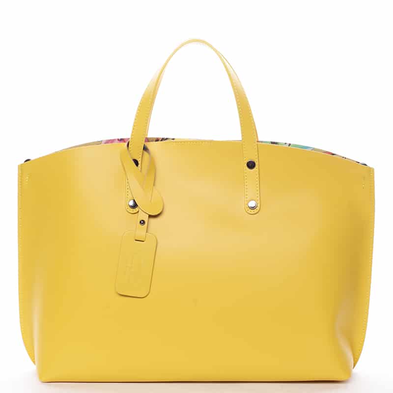 Dámská kožená kabelka žlutá - ItalY Jordana žlutá