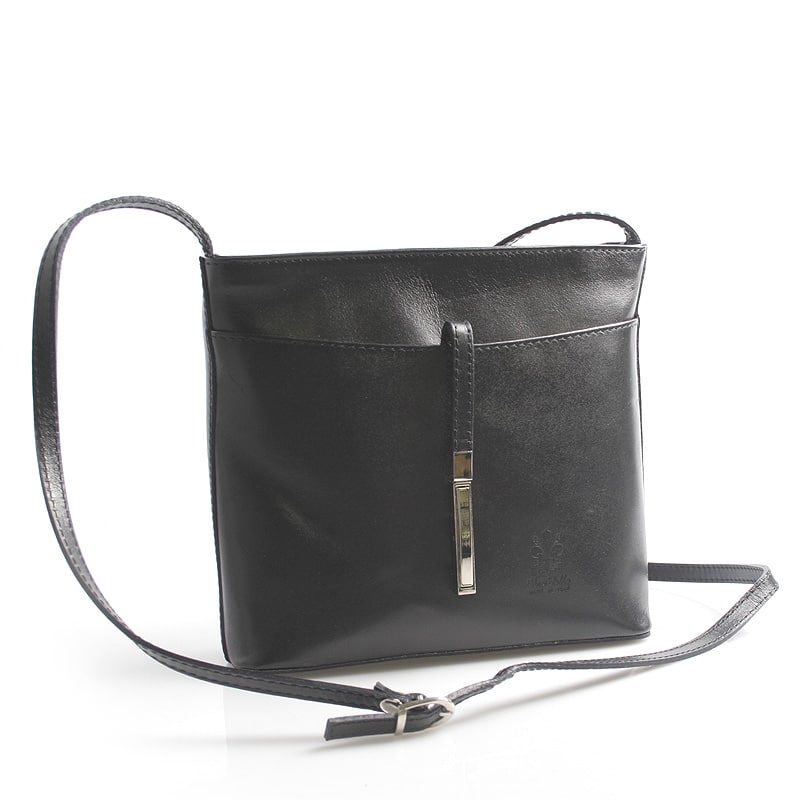 Černá kožená crossbody kabelka ItalY Aneta černá