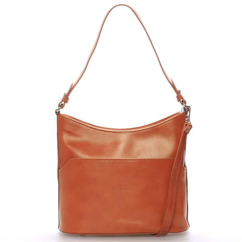 Světle hnědá kožená kabelka přes rameno ItalY Lydia hnědá