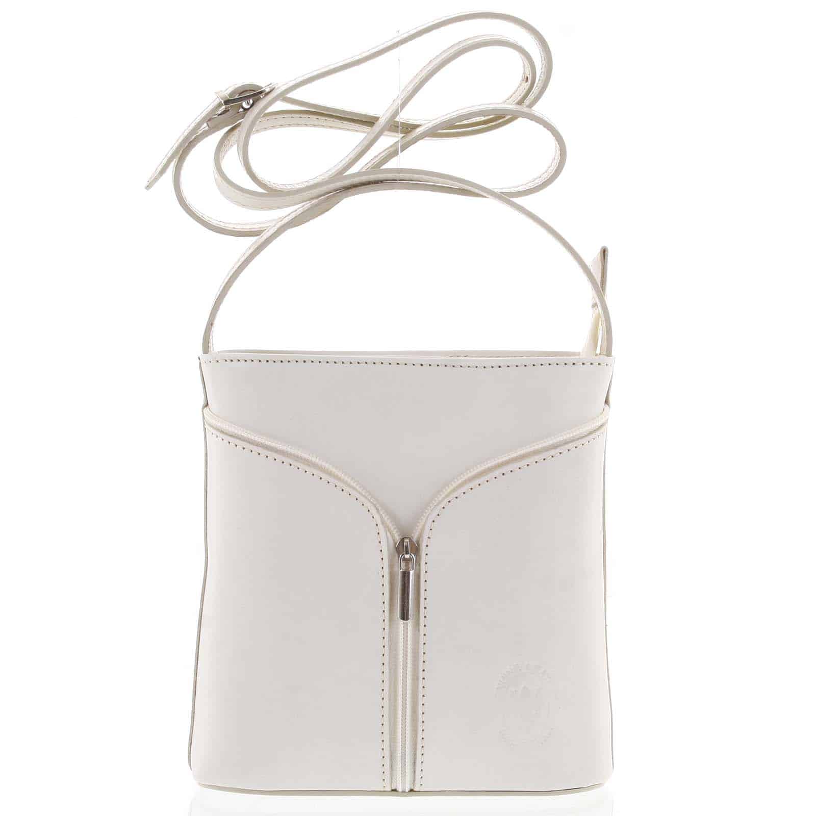 Dámská kožená crossbody kabelka béžová - ItalY Hallie Light béžová