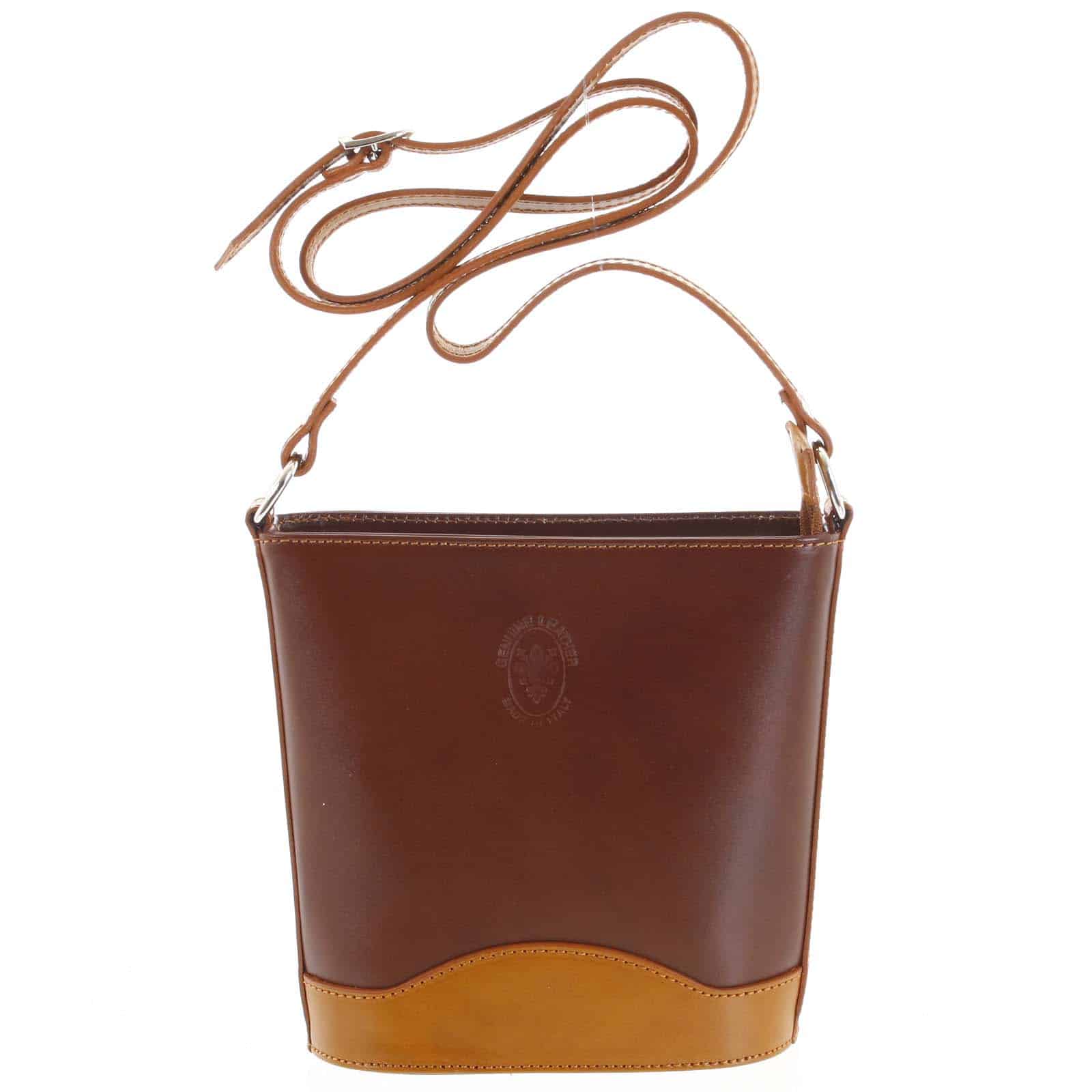Hnědo koňaková kožená crossbody kabelka - ItalY Bryana hnědá