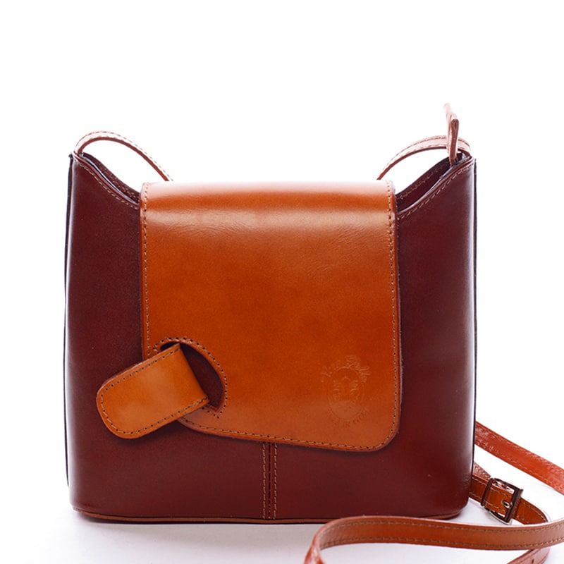Dámská kožená crossbody kabelka hnědá koňak - ItalY Misty Camel