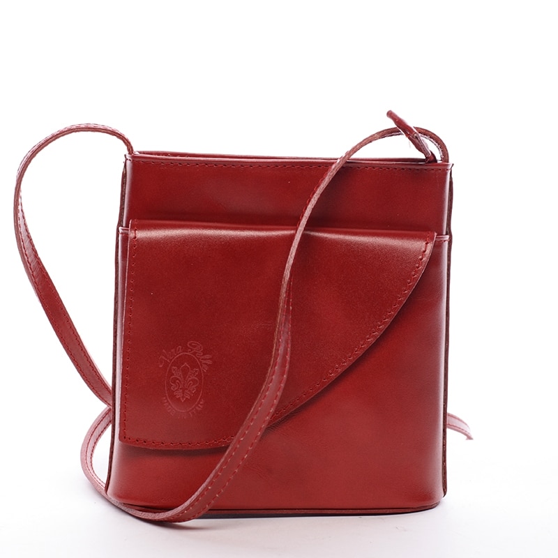 Dámská kožená crossbody kabelka červená - ItalY Cora červená