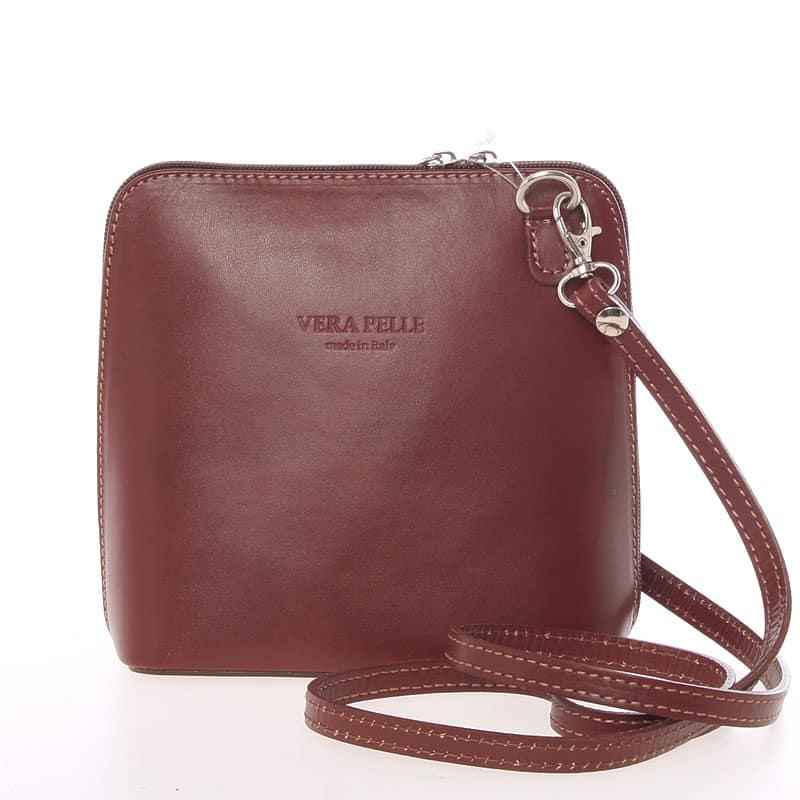 Dámská kožená crossbody kabelka hnědá - ItalY Hannah hnědá