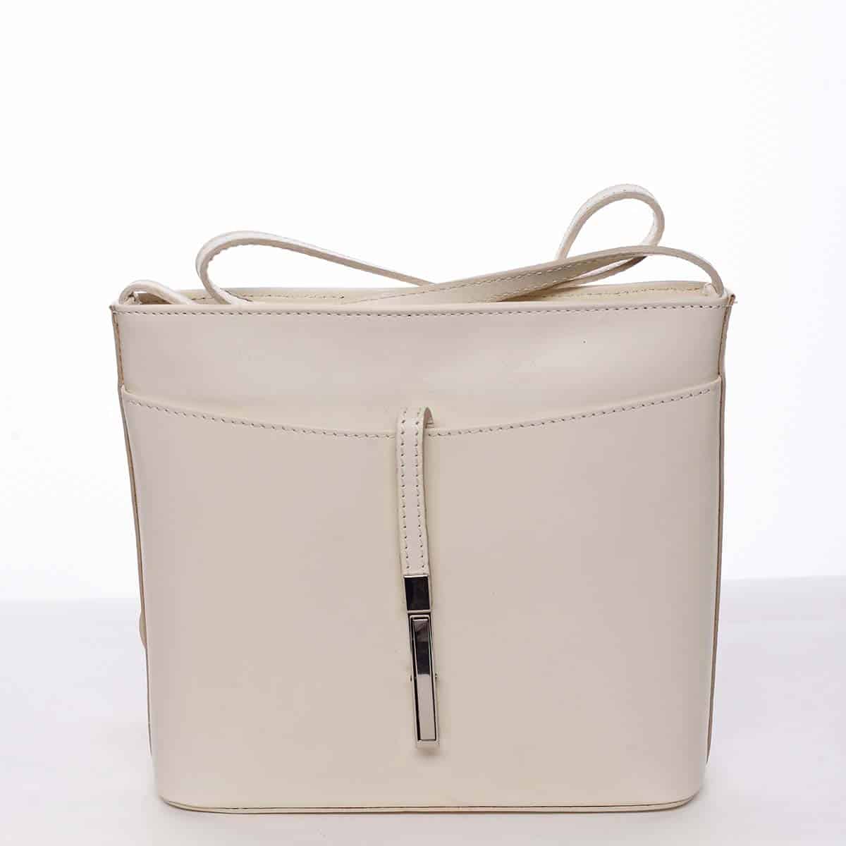 Dámská kožená crossbody kabelka béžová - ItalY Aneta béžová