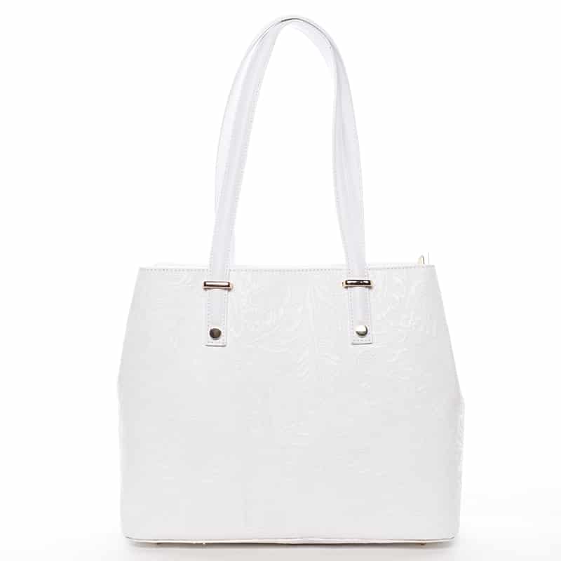 Exkluzivní dámská kožená kabelka bílá - ItalY Logistilla bílá