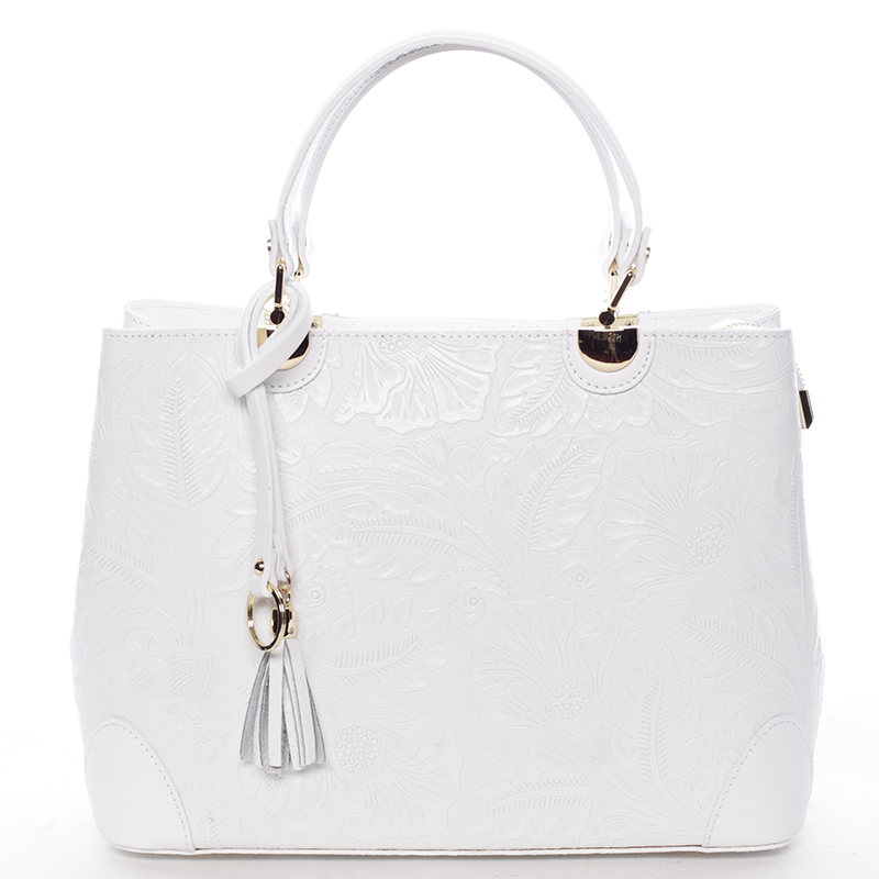 Originální dámská kožená kabelka bílá - ItalY Mattie bílá