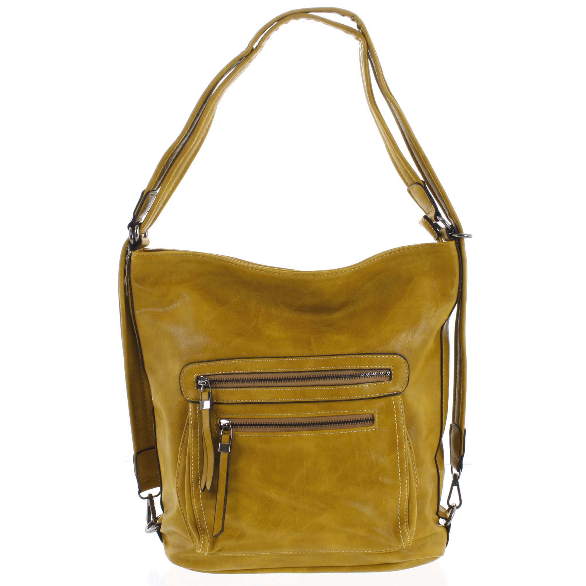 Dámská kabelka batoh tmavě žlutá - Romina Jaylyn žlutá