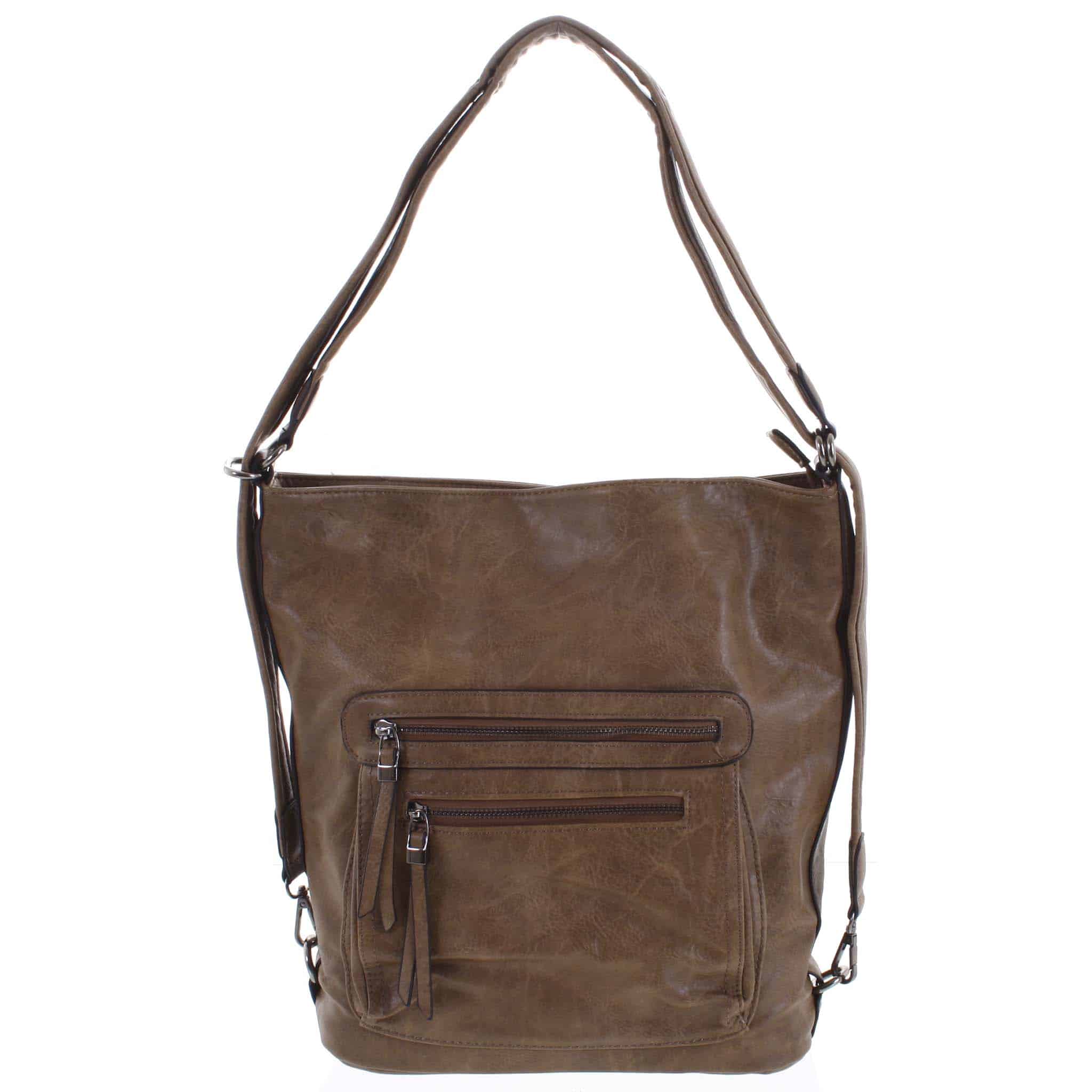 Dámská kabelka batoh pískově hnědá - Romina Jaylyn Khaki