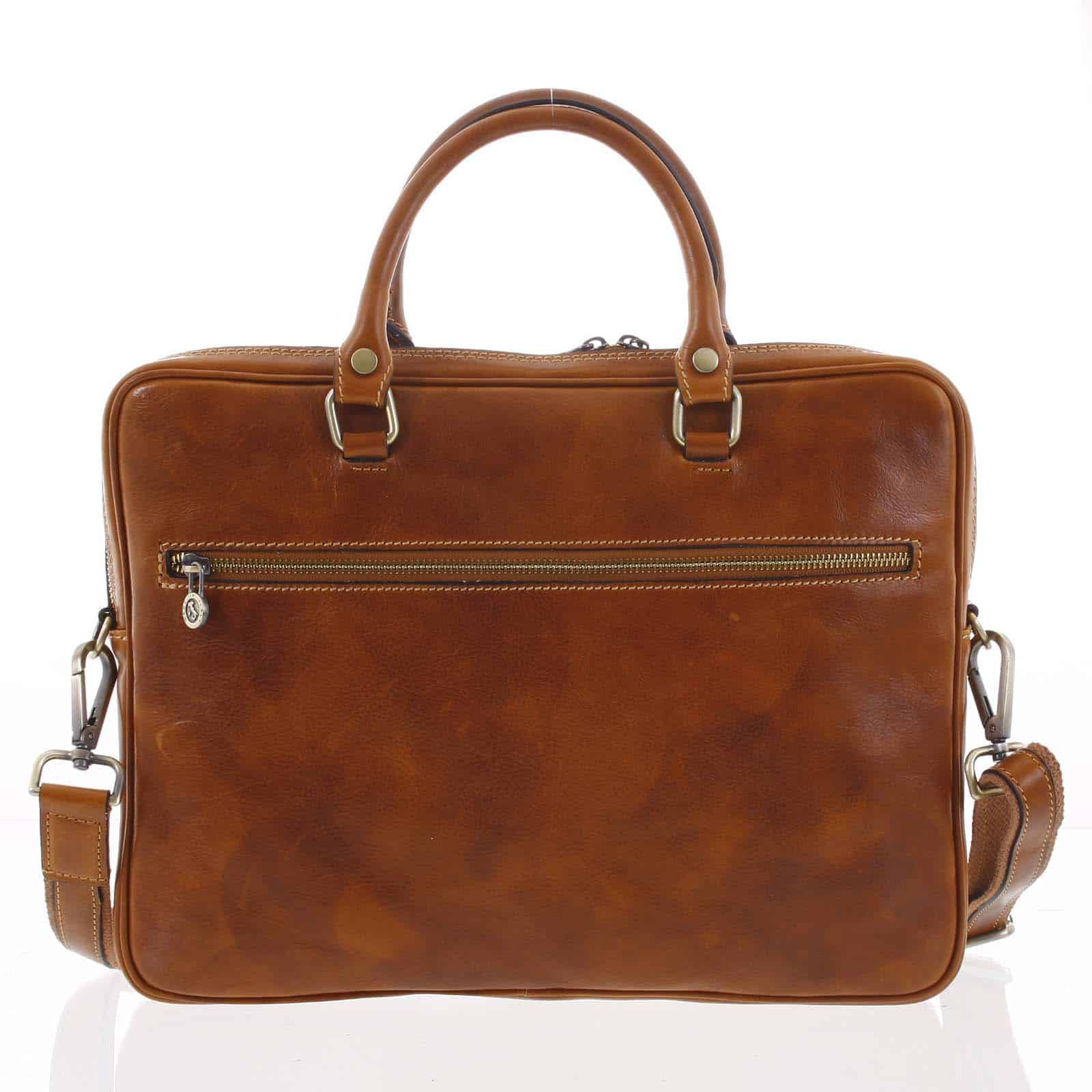 Kožená business taška koňaková - ItalY Claudio koňak