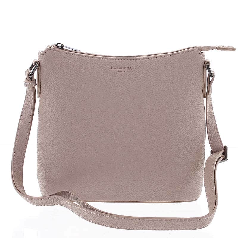Dámská jemně strukturovaná lososově růžová kabelka - Hexagona Zinaida růžová
