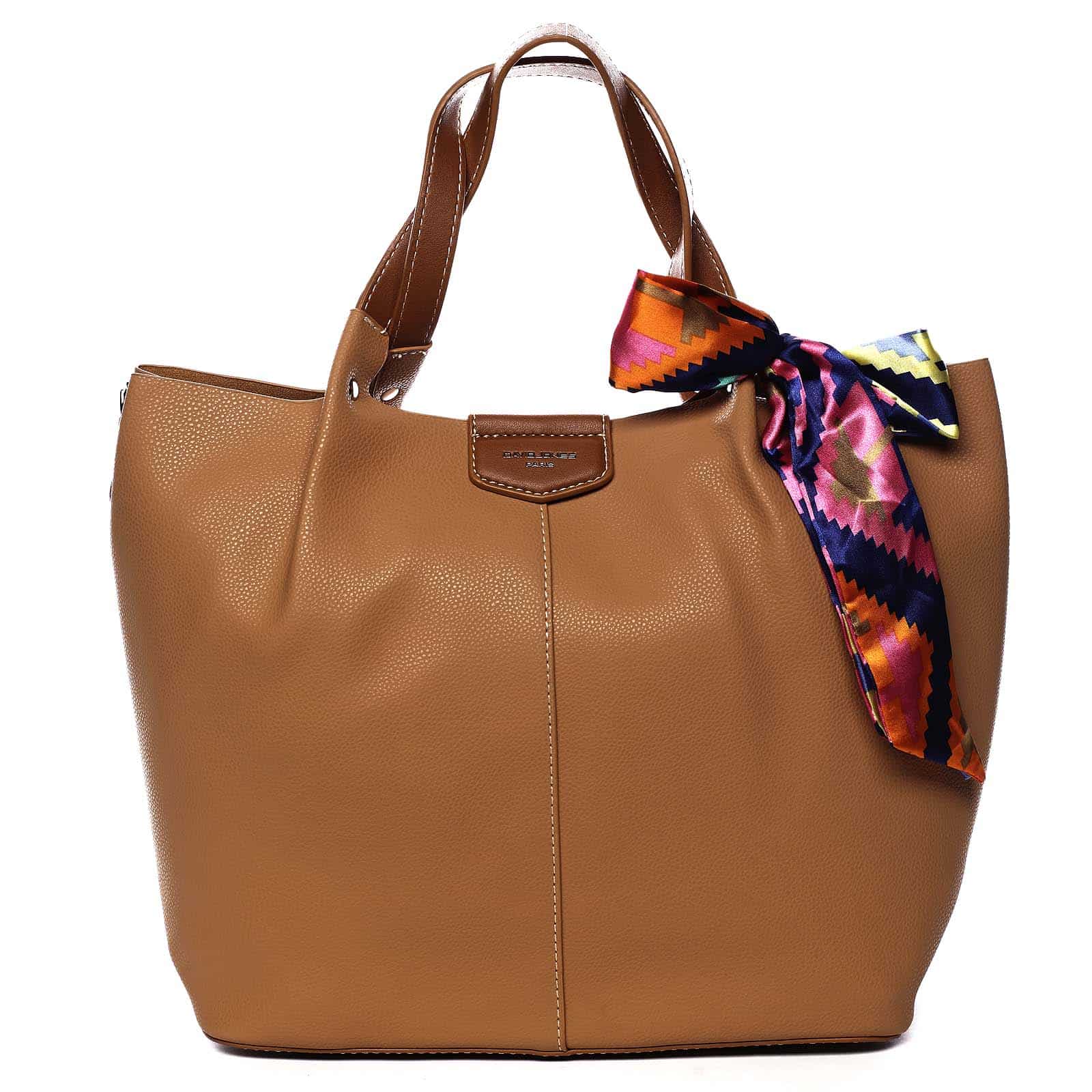 Dámská kabelka pudrově hnědá - David Jones MyWay hnědá