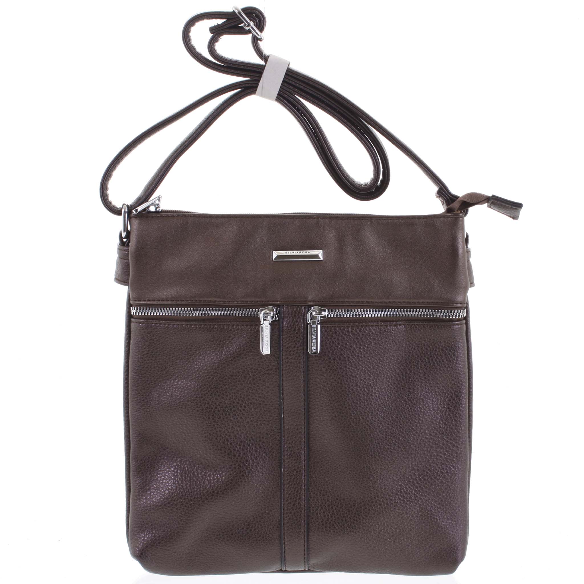 Dámská crossbody kabelka bronzová - Silvia Rosa Jersey hnědá