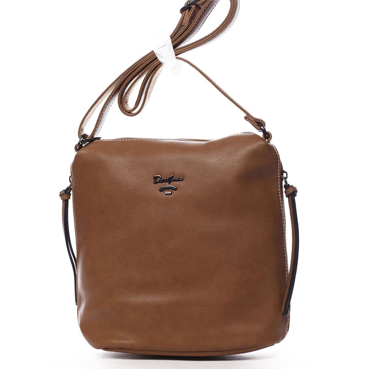 Dámská crossbody kabelka světle hnědá - David Jones Haley hnědá