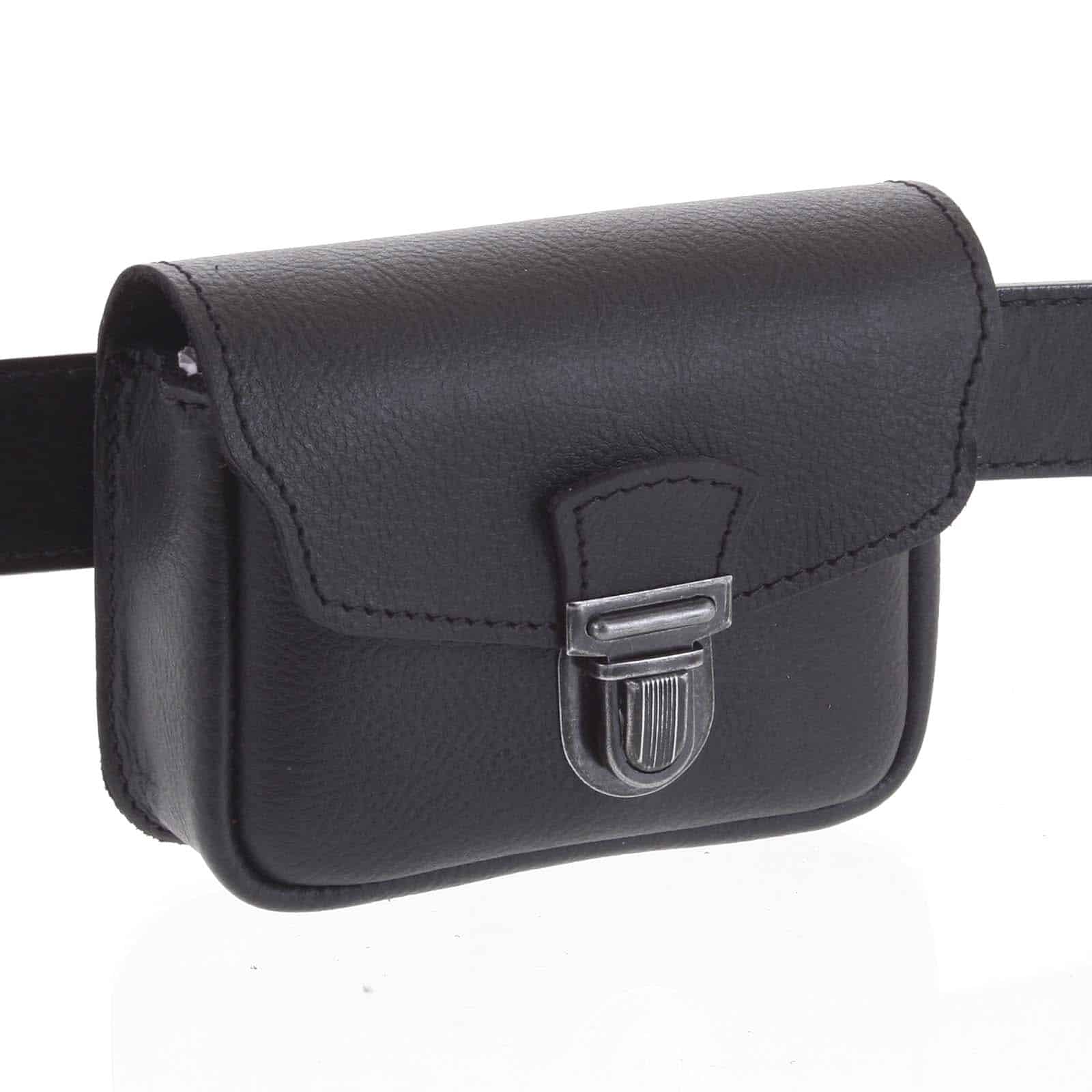 Pánská kožená kapsa na opasek černá - Kabea Simplex černá