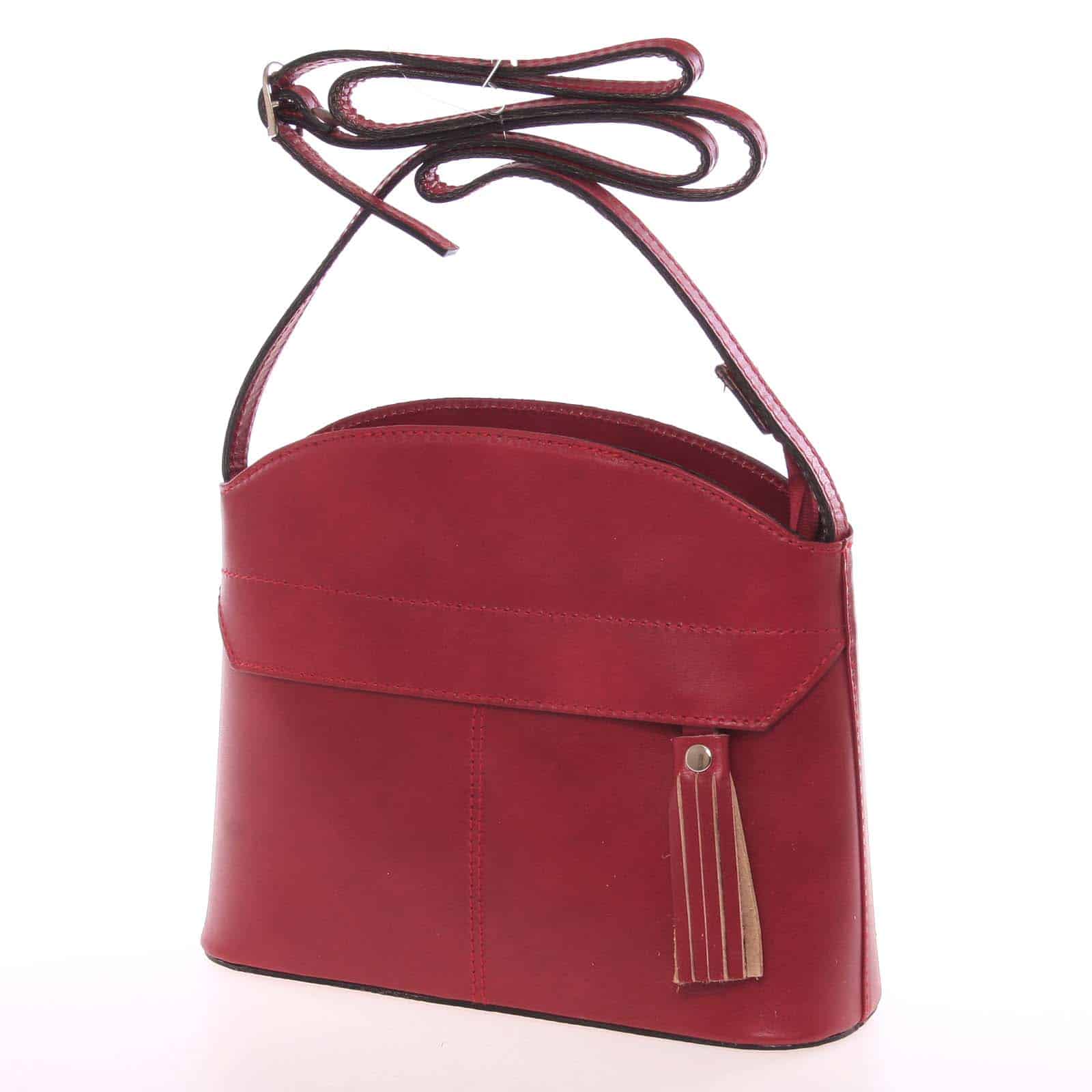 Tmavě červená kožená crossbody kabelka - ItalY Marla červená