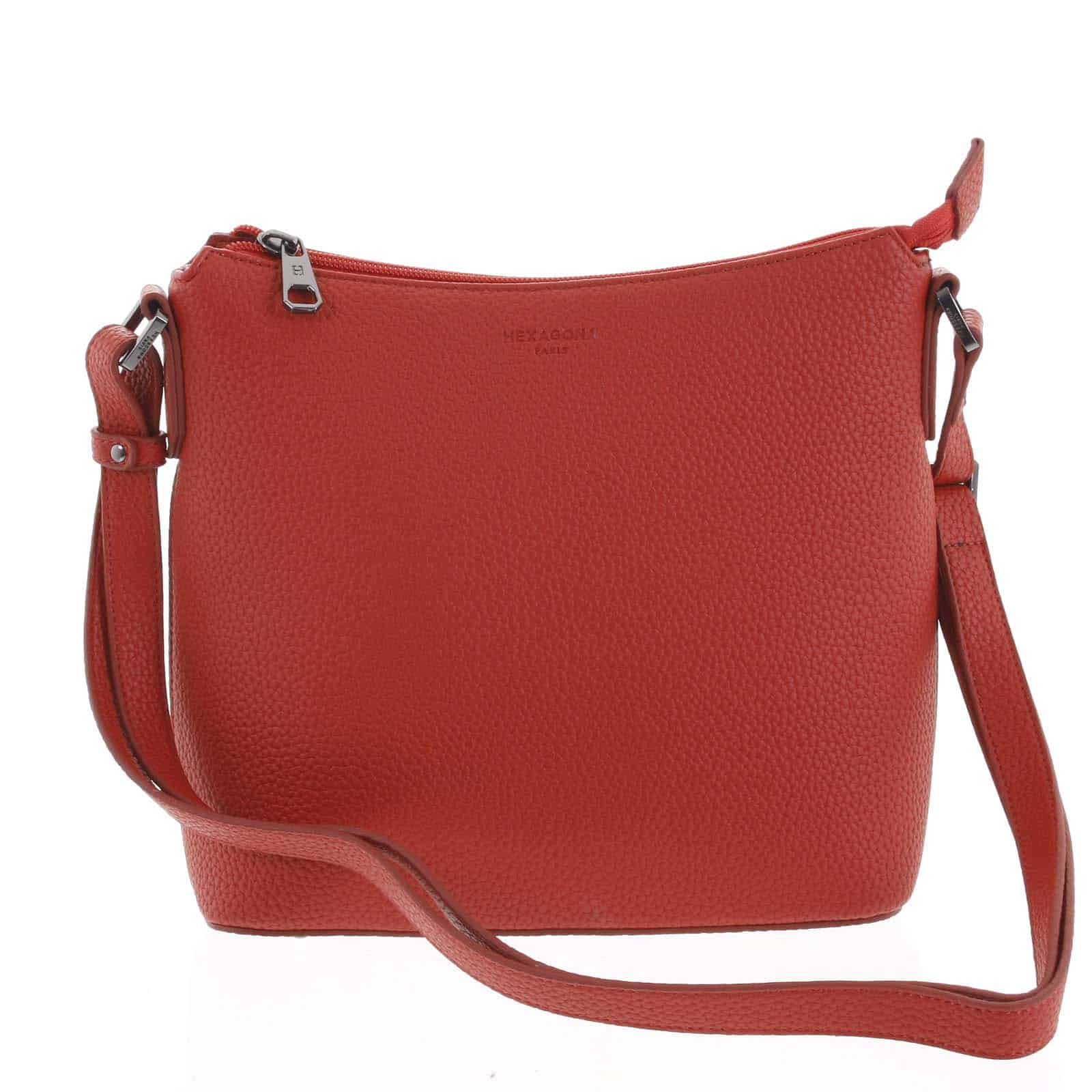 Dámská jemně strukturovaná červená kabelka - Hexagona Zinaida červená