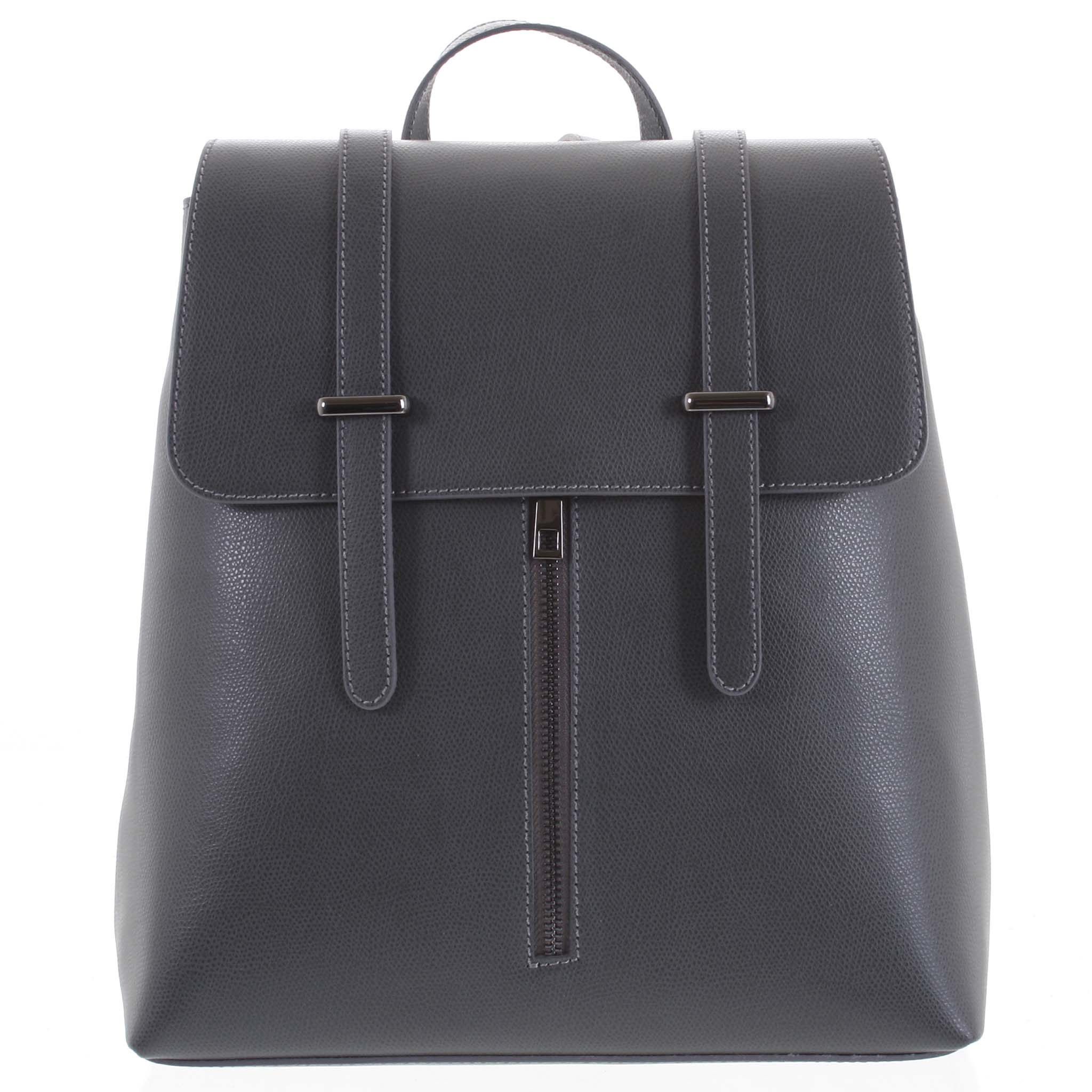 Dámský kožený batoh tmavě šedý - ItalY Waterfall šedá