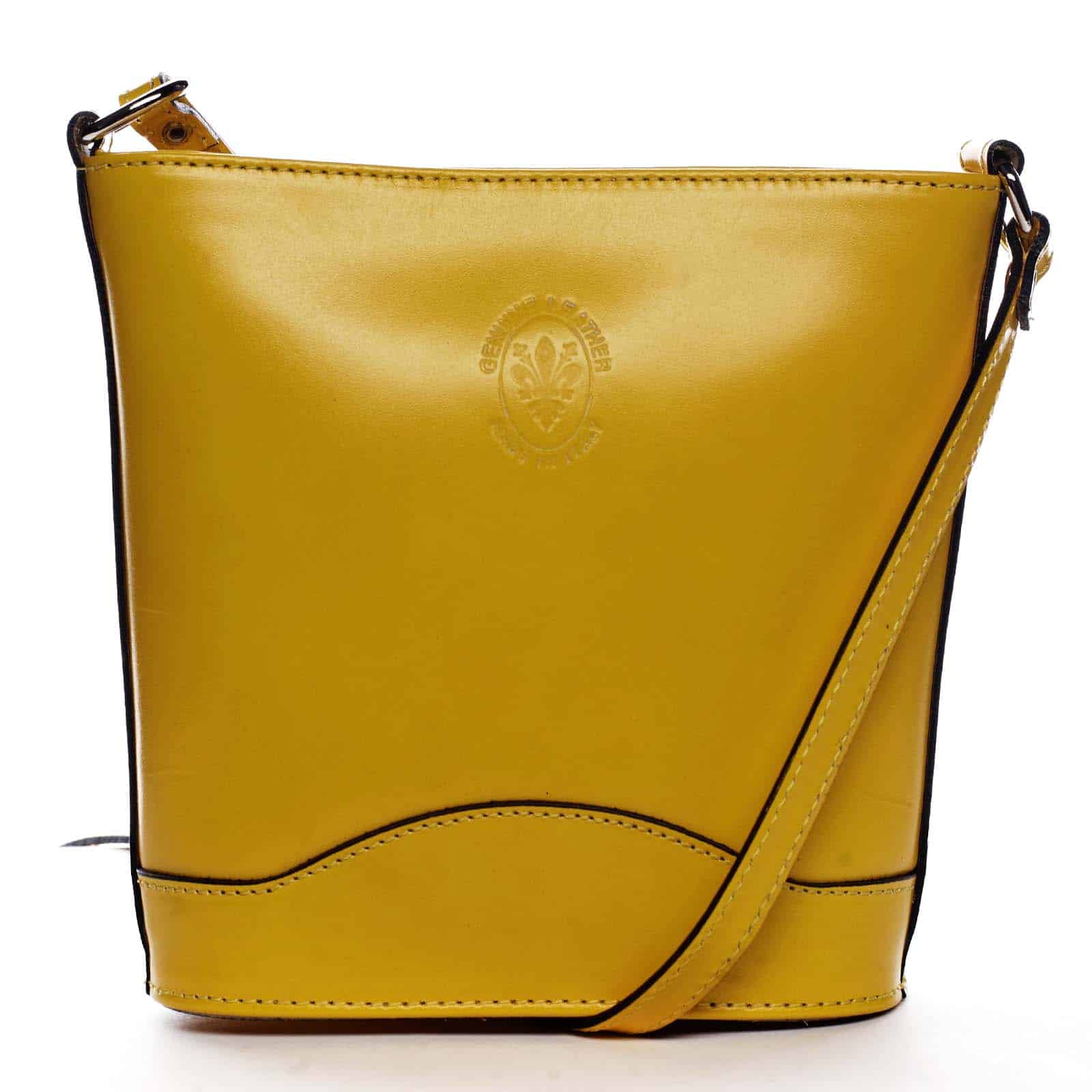 Žlutá kožená crossbody kabelka - ItalY Bryana Dark žlutá