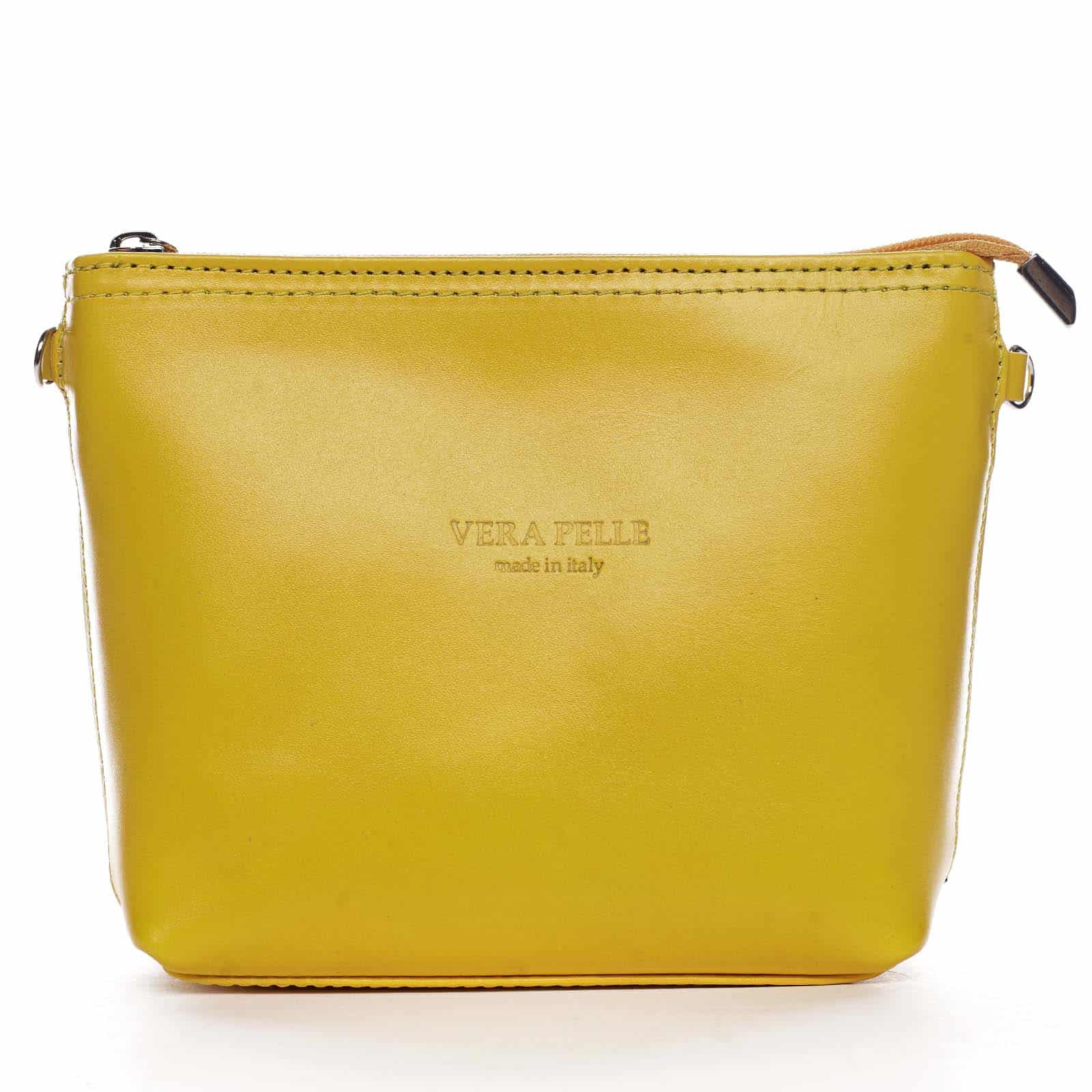 Dámská kožená crossbody kabelka žlutá - ItalY Garnet žlutá