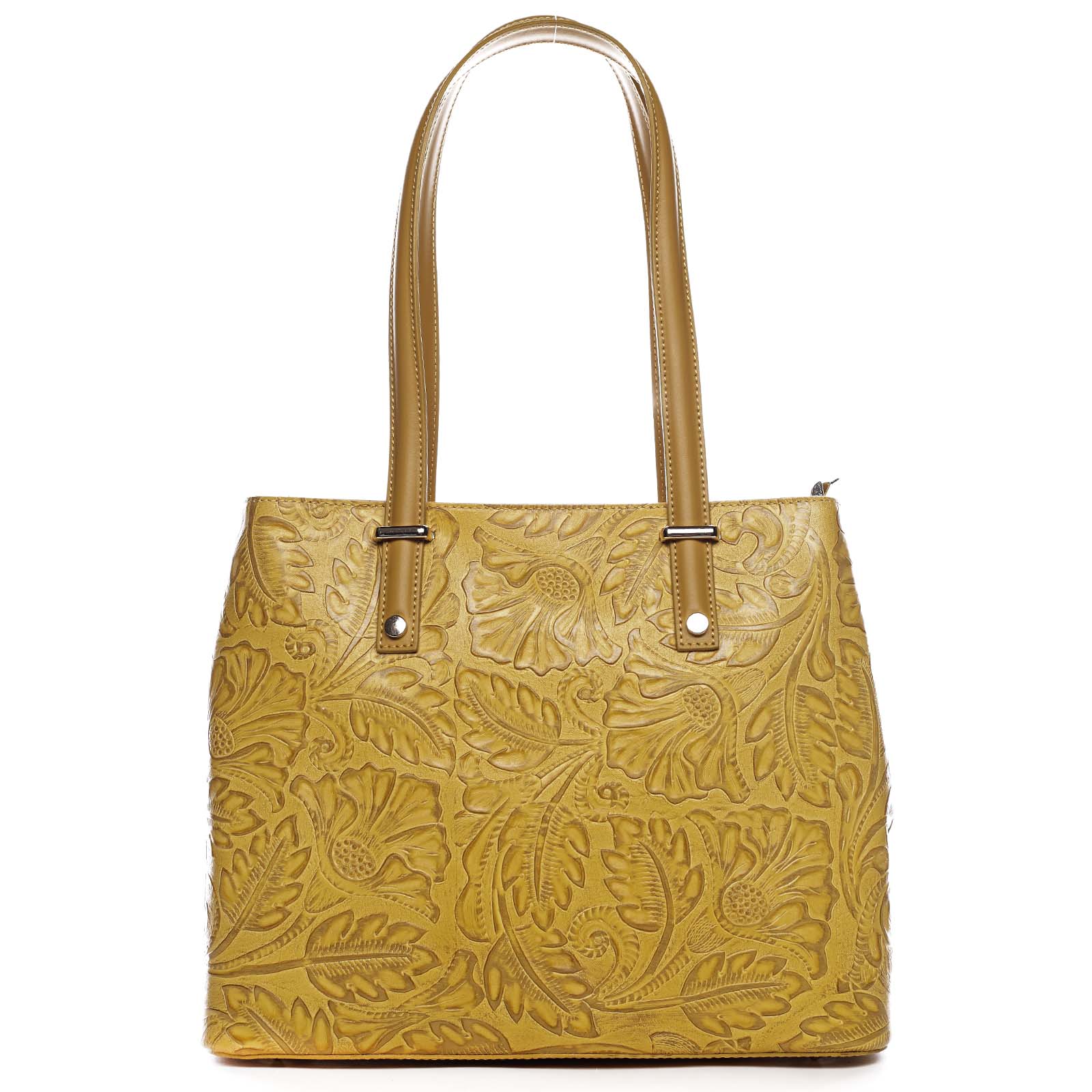 Exkluzivní dámská kožená kabelka žlutá - ItalY Logistilla žlutá