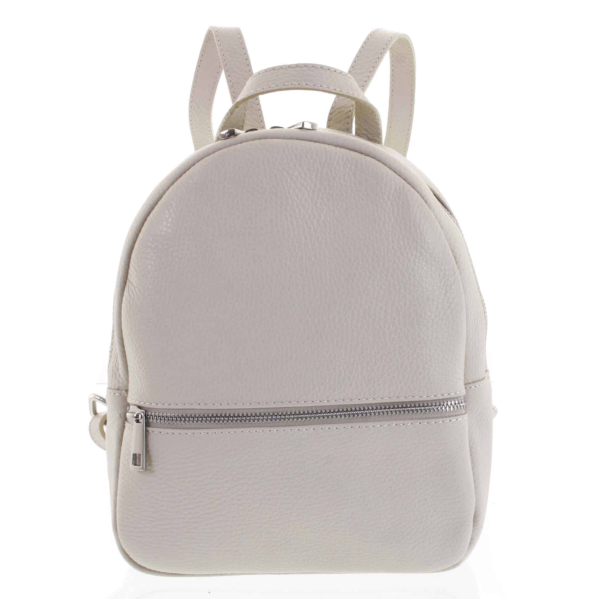 Dámský kožený batůžek béžový - ItalY Mouseph béžová