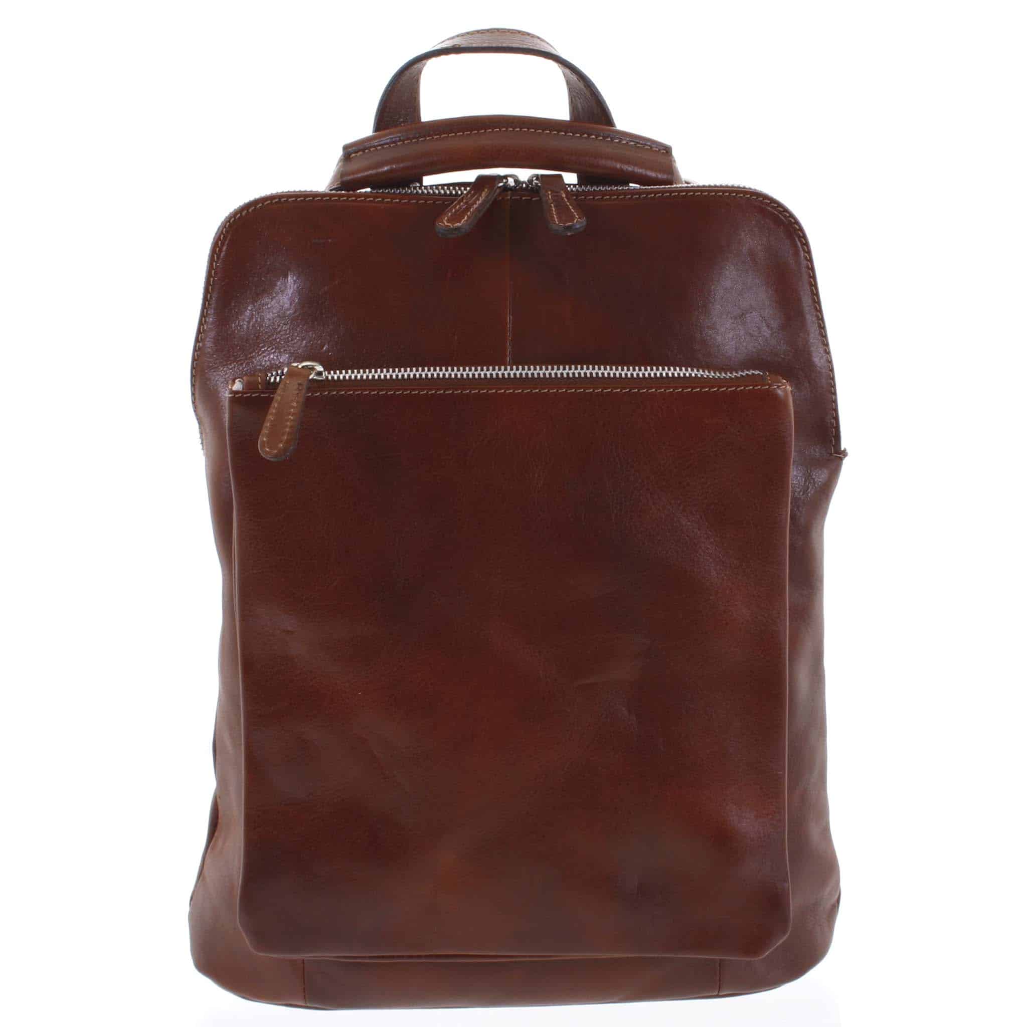 Dámský kožený batoh kabelka hnědý - ItalY Englidis hnědá