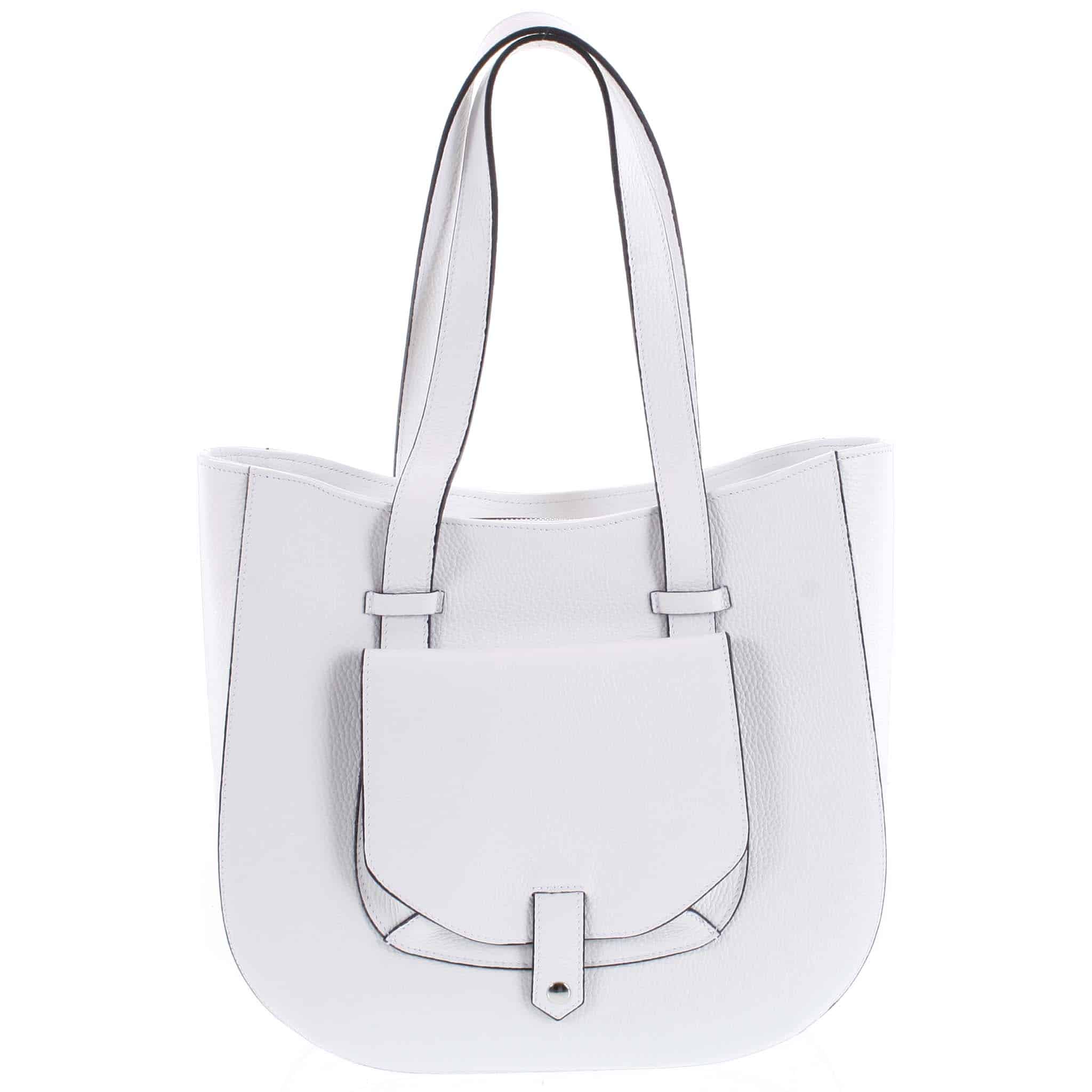 Dámská kožená kabelka přes rameno bílá - ItalY Normani bílá