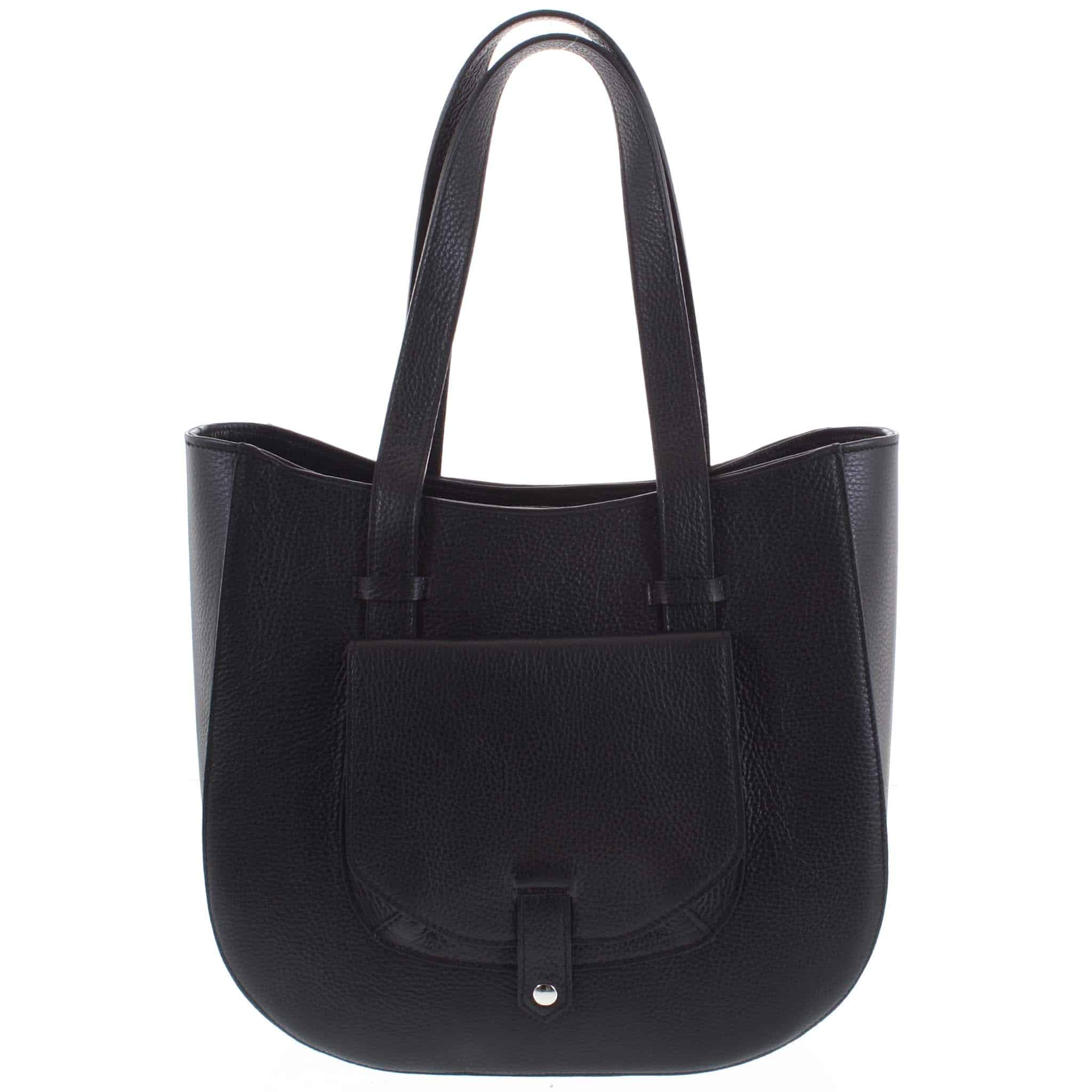 Dámská kožená kabelka přes rameno černá - ItalY Normani černá