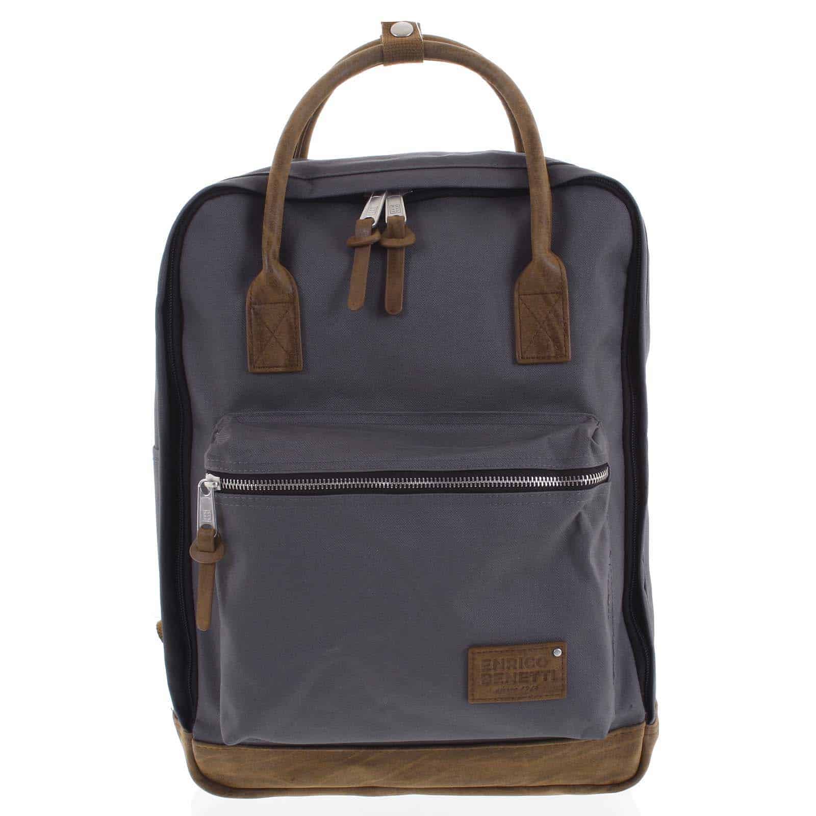Pánský stylový batoh šedý - Enrico Benetti Lefl šedá