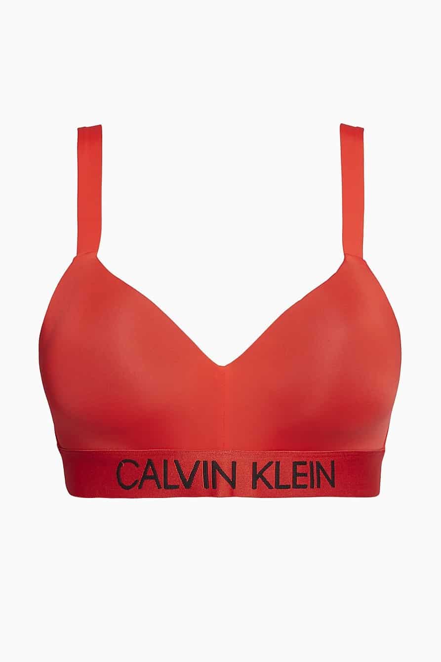 Calvin Klein červený horní díl plavek Demi Bralette Plus Size