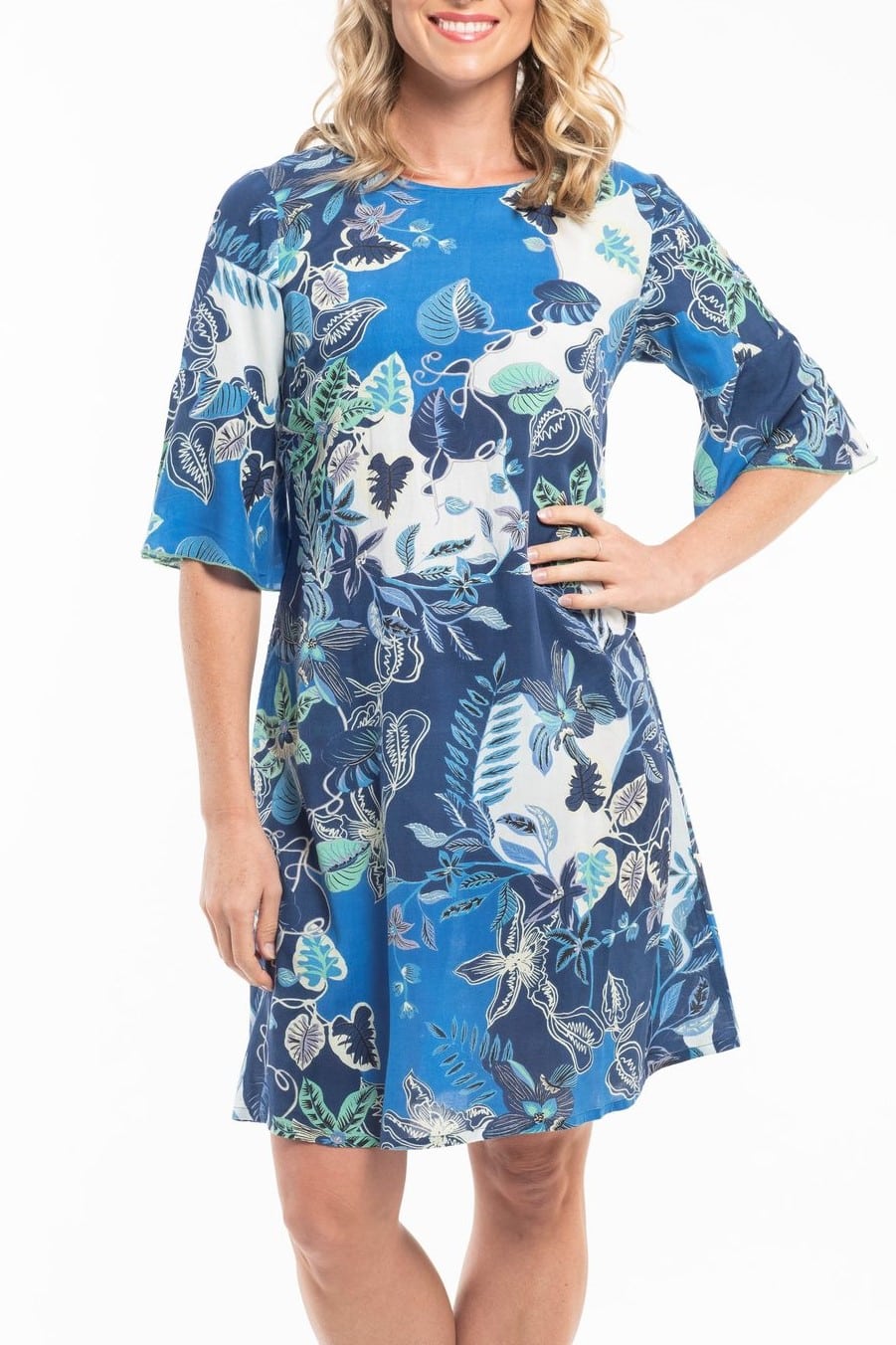 Orientique modré šaty Agenia