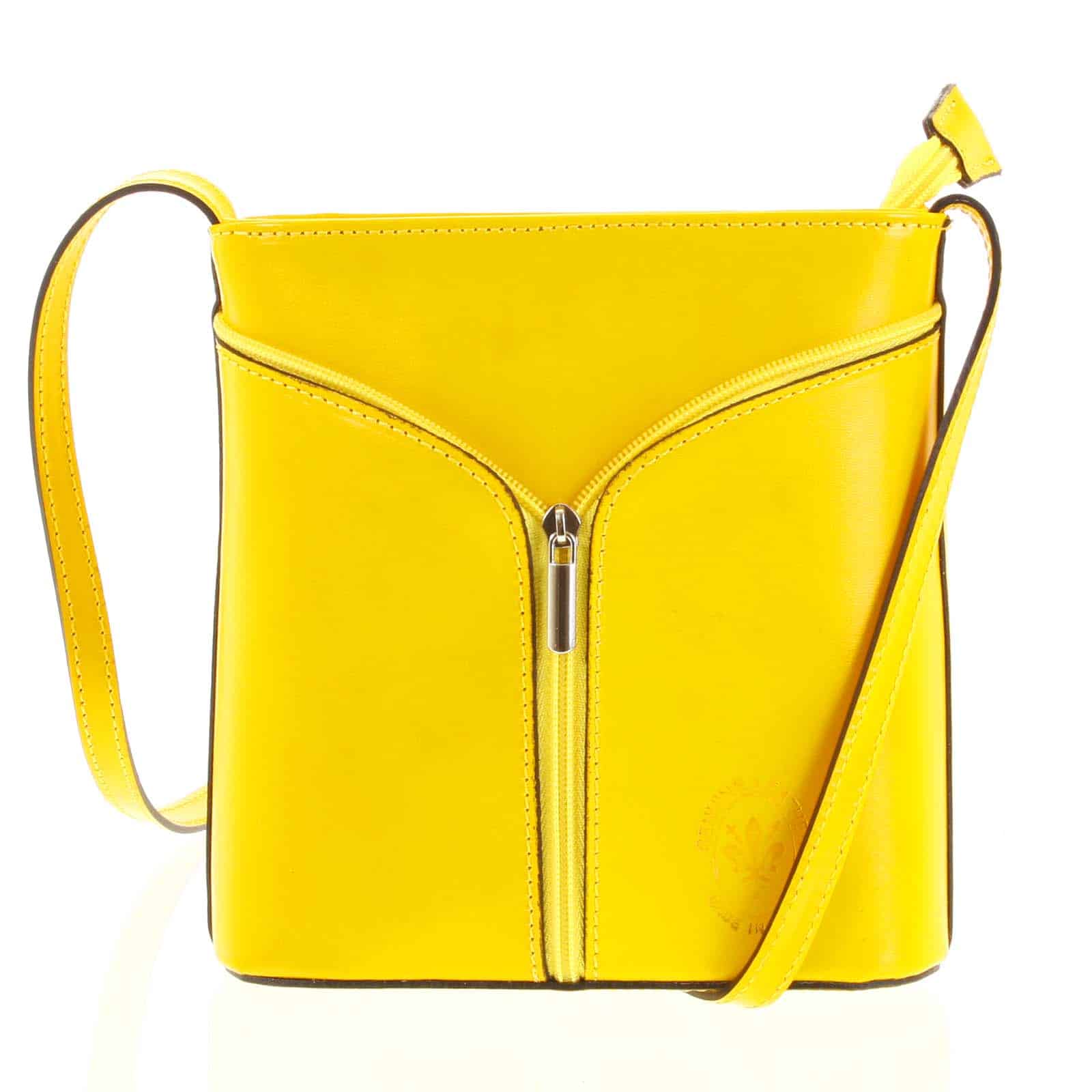 Dámská kožená crossbody kabelka žlutá - ItalY Hallie žlutá