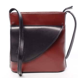 Dámská kožená crossbody kabelka červeno černá - ItalY Cora červená