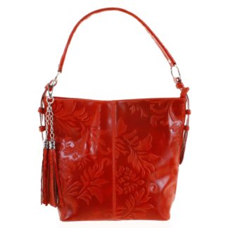 Dámská kožená kabelka přes rameno červená - ItalY Heather červená