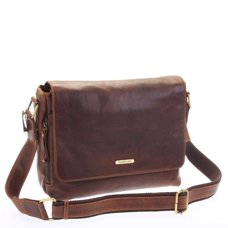 Hnědá luxusní velká kožená taška - Sendi Design Hermes hnědá