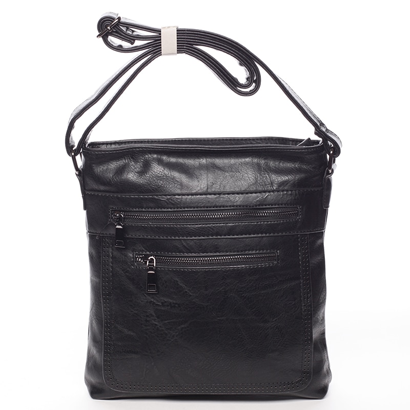 Moderní střední crossbody kabelka černá - Delami Karlie černá