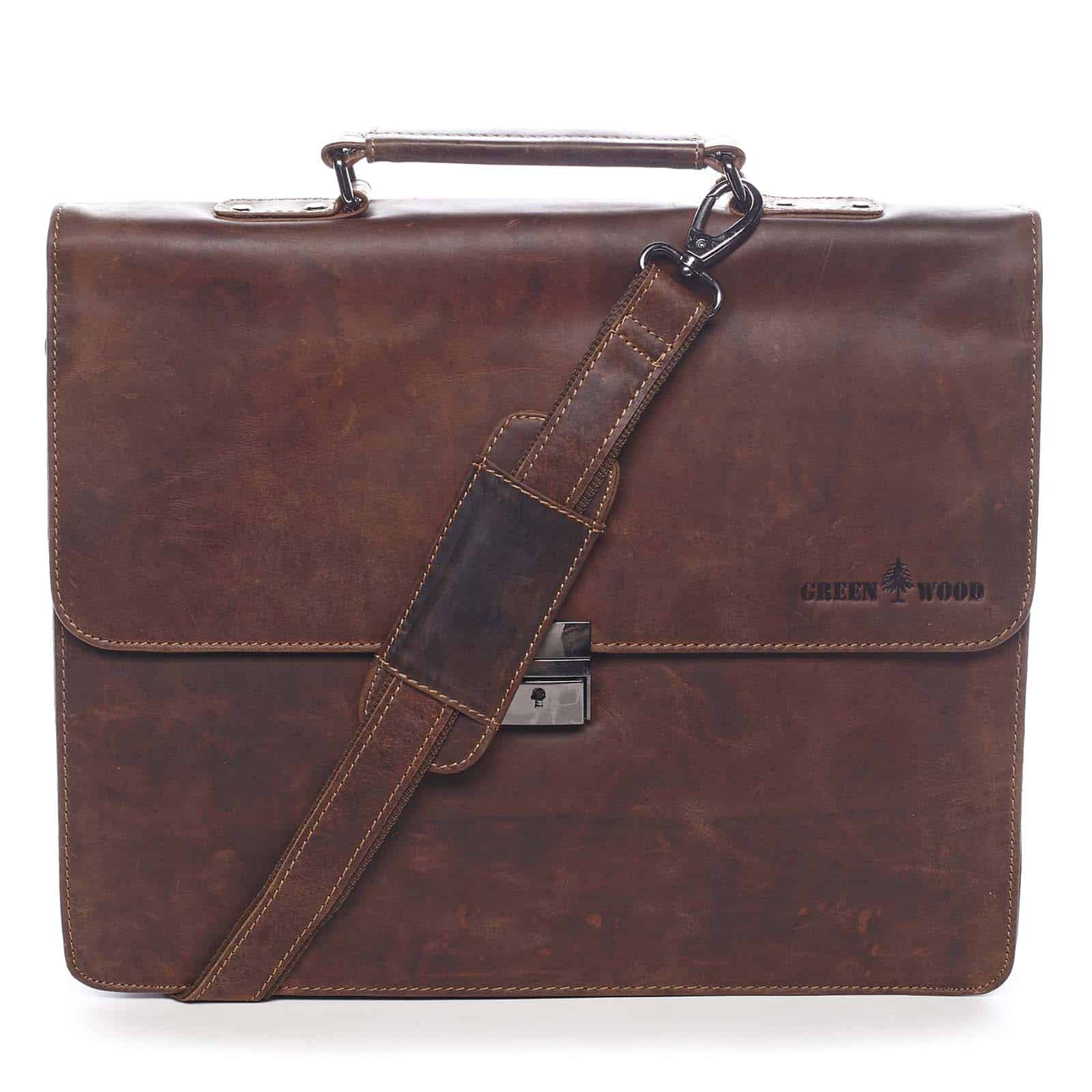 Pánská kožená aktovka hnědá - Greenwood Louis hnědá
