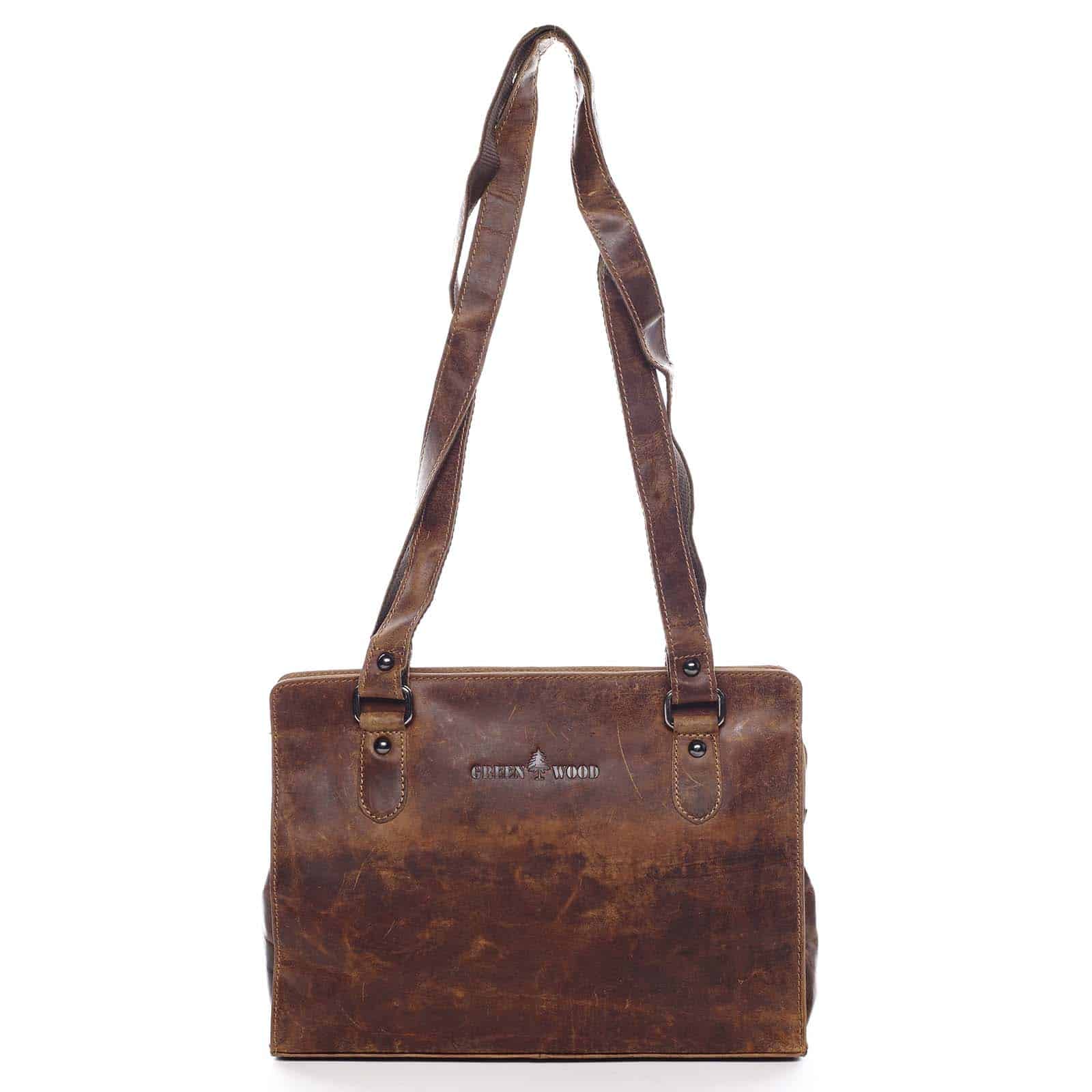 Dámská kožená kabelka přes rameno hnědá - Greenwood Kamille hnědá