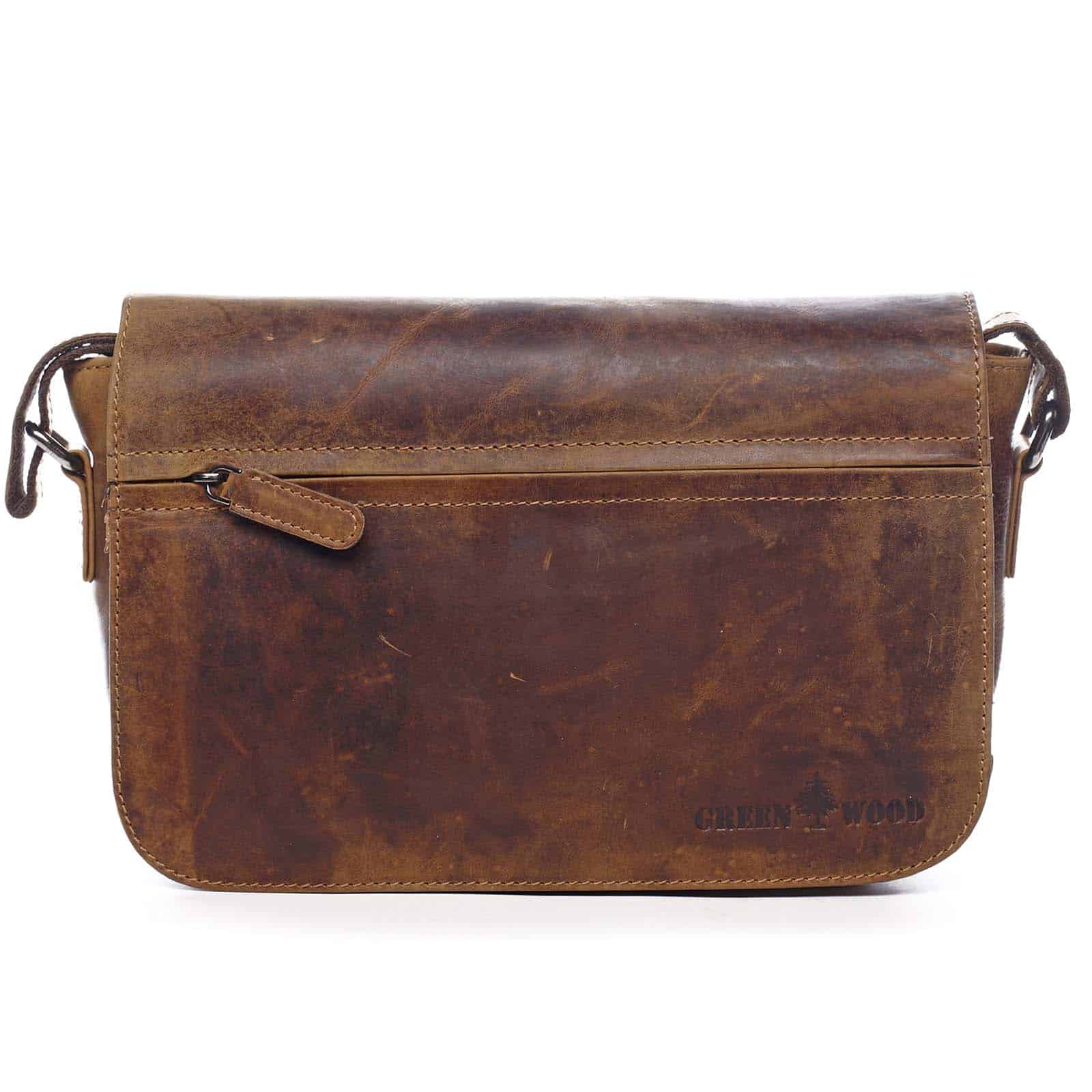 Kožená taška přes rameno hnědá - Greenwood Aboutus hnědá