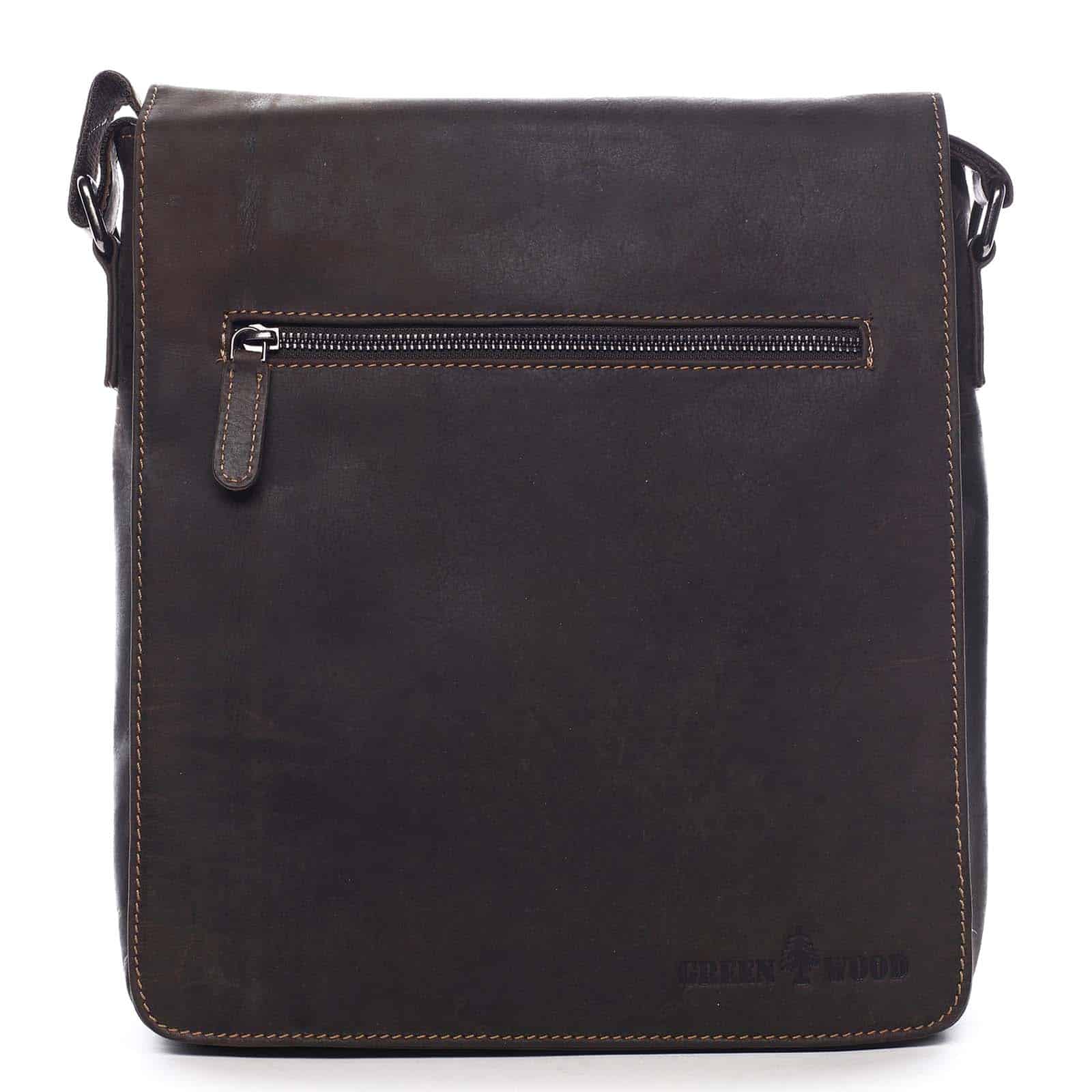 Pánská kožená brašna tmavě hnědá - Greenwood Sebastian hnědá