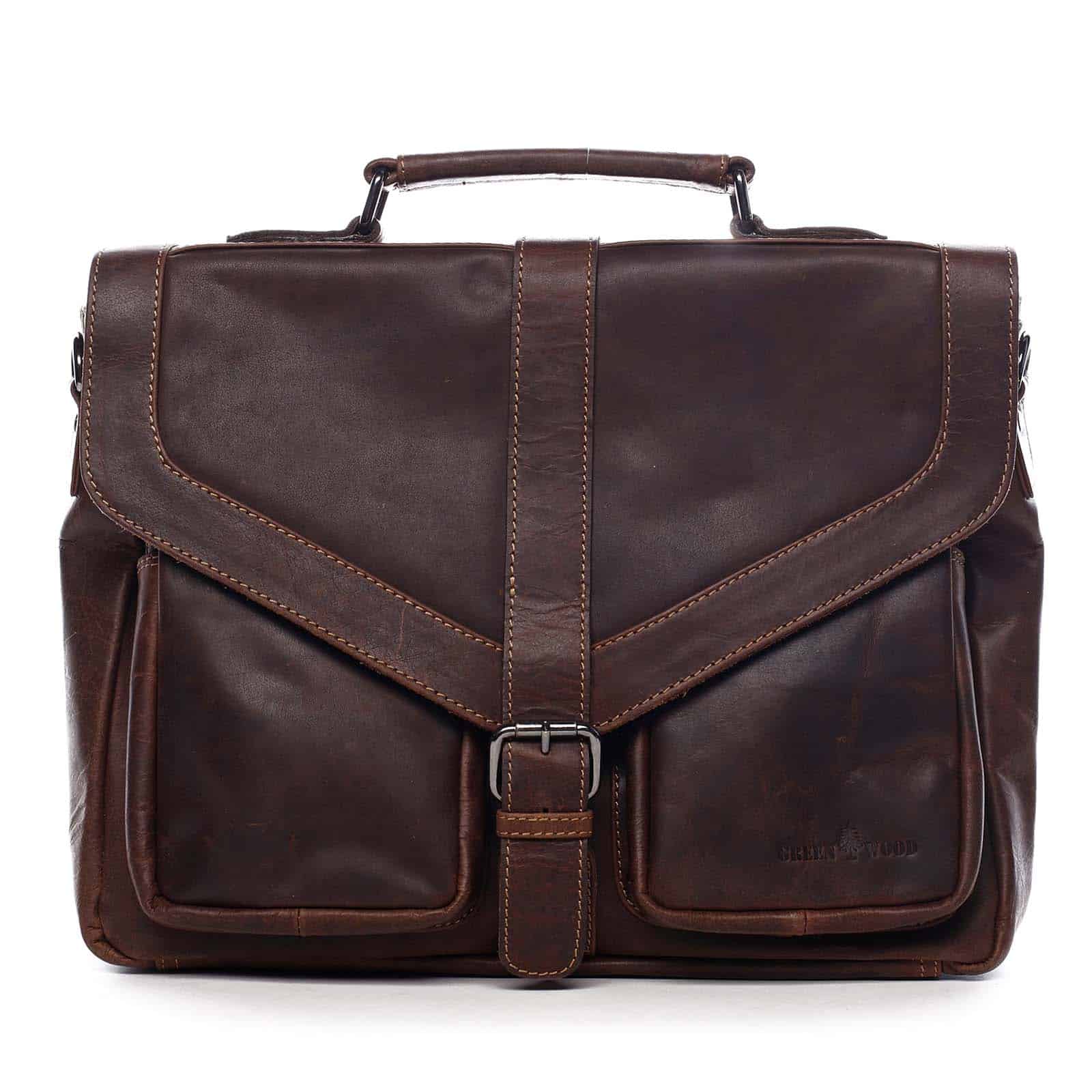 Pánská kožená aktovka hnědá - Greenwood Dynor hnědá